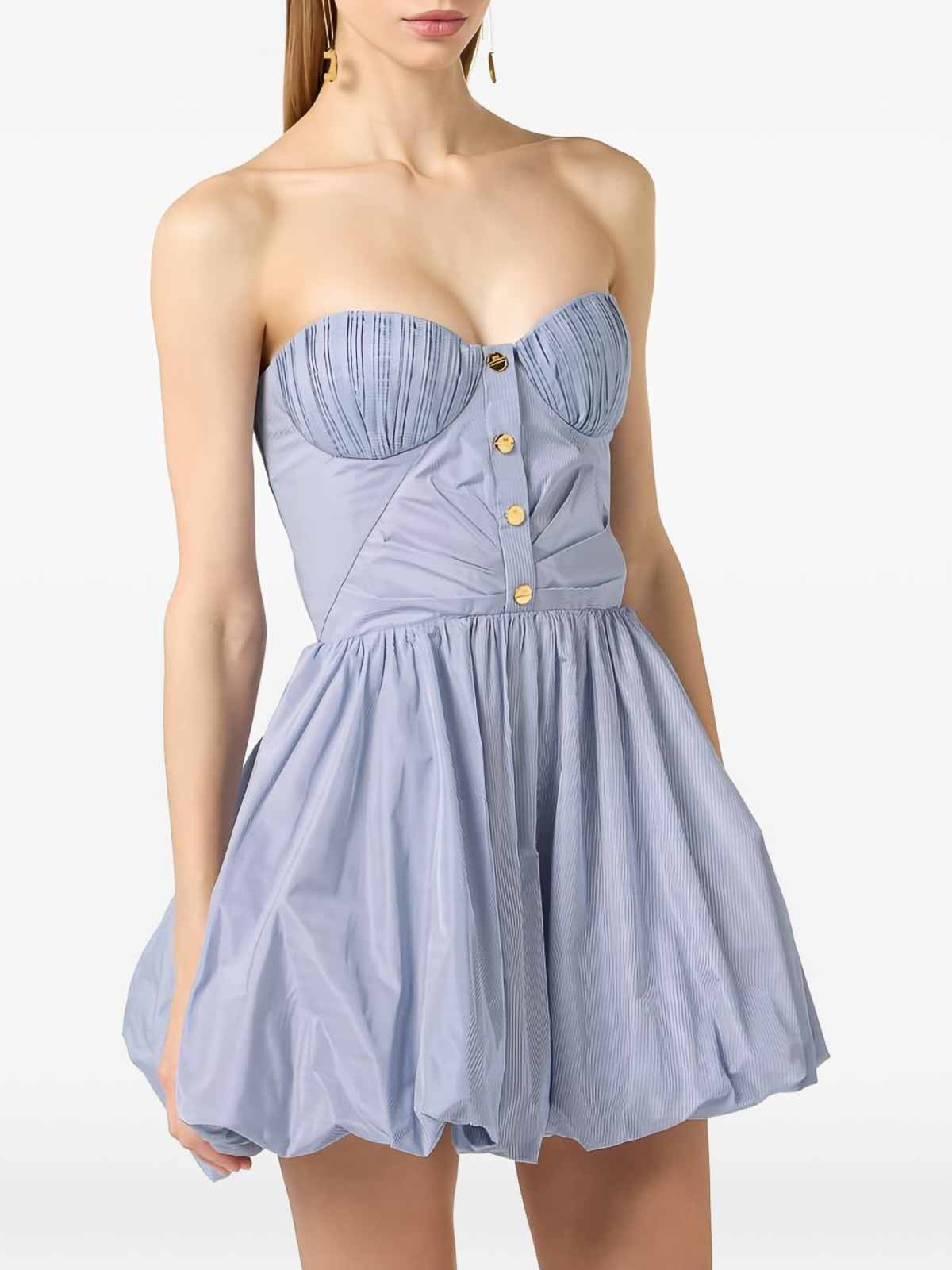 Elisabetta Franchi ストライプ ミニワンピース　38 Elisabetta Franchi Short Striped Dress - Blue|AB95162E219OXFORD