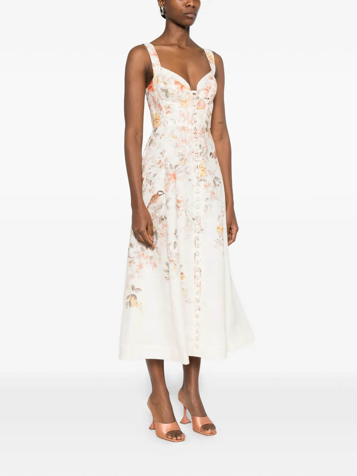 white christmas dresses Shop Pre Loved Zimmermann Cream Floral Waverly Plunge Linen Skater Mini  Dress UK 8 US 4 – 100% Authentic – Confidential Couture main image 0