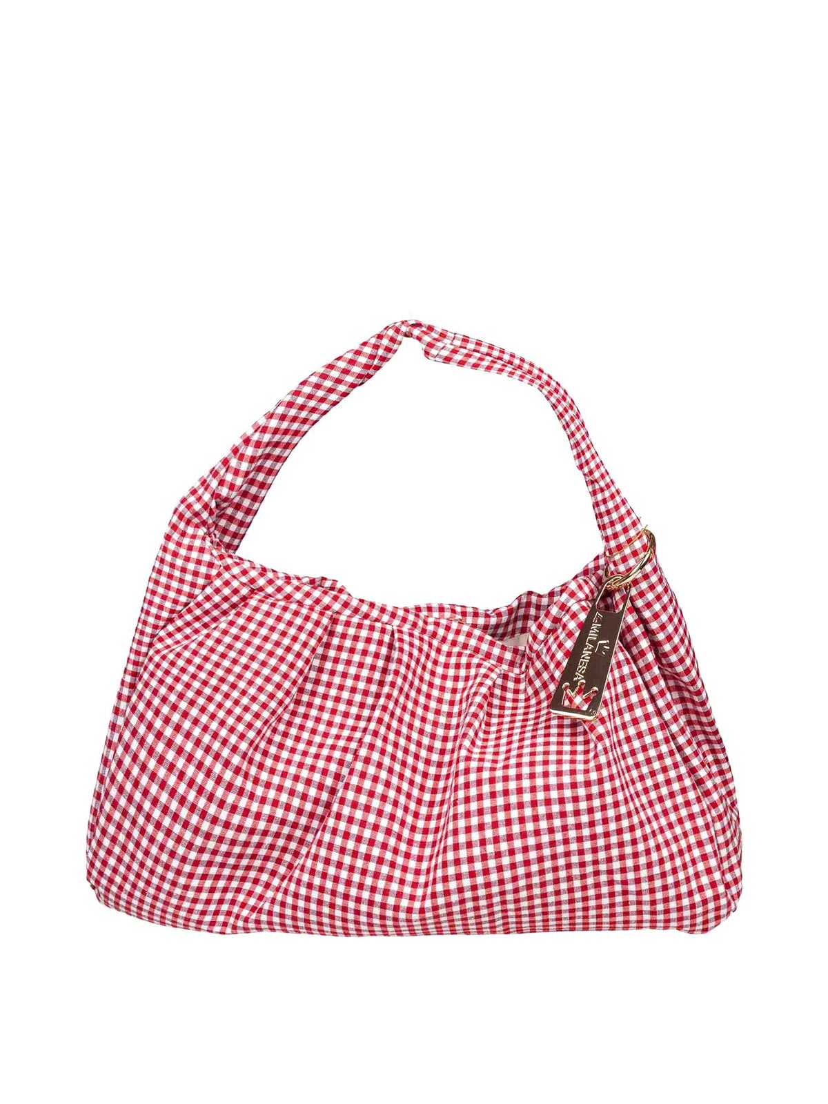 Borsa aralia large a quadretti rossi