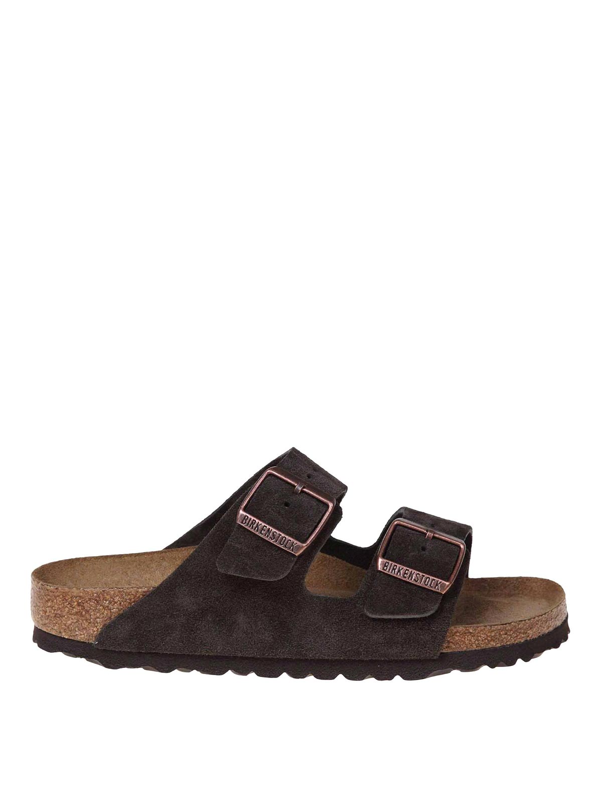 Sandalo in pelle pelle scamosciata