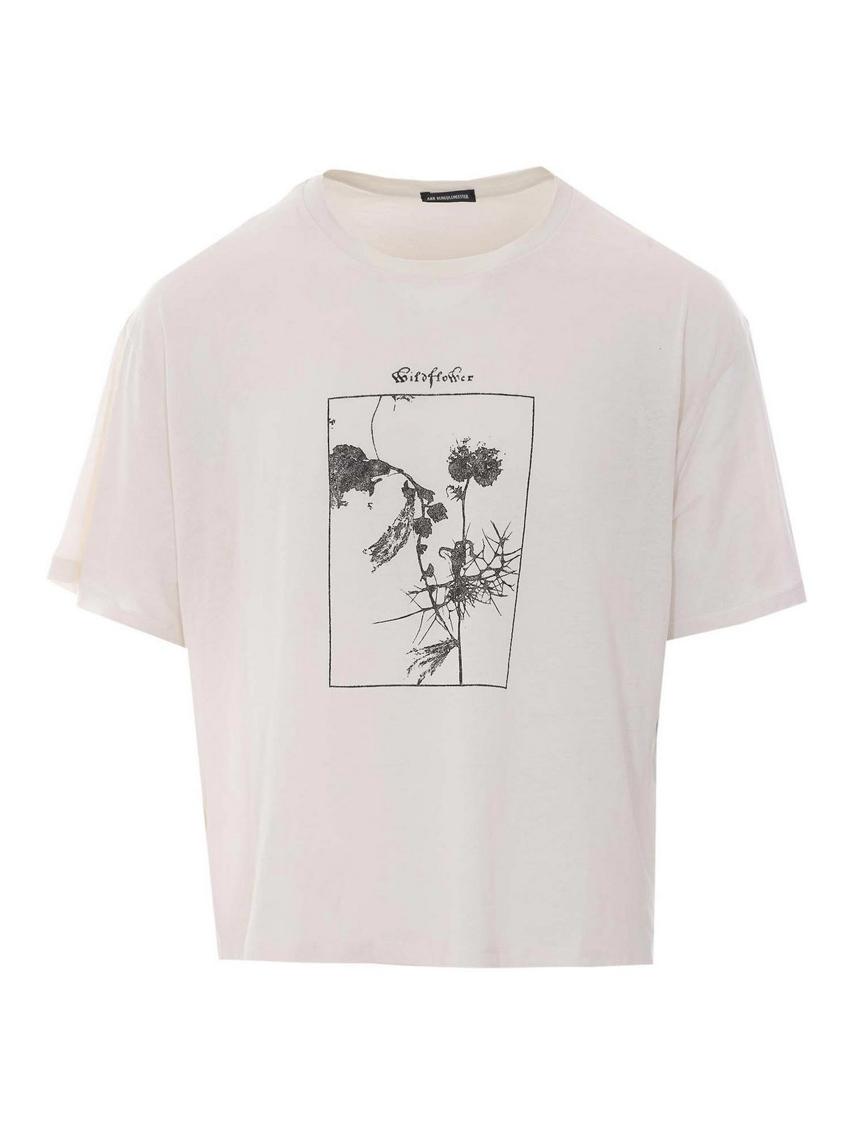 T-shirt squadrata avorio e nera