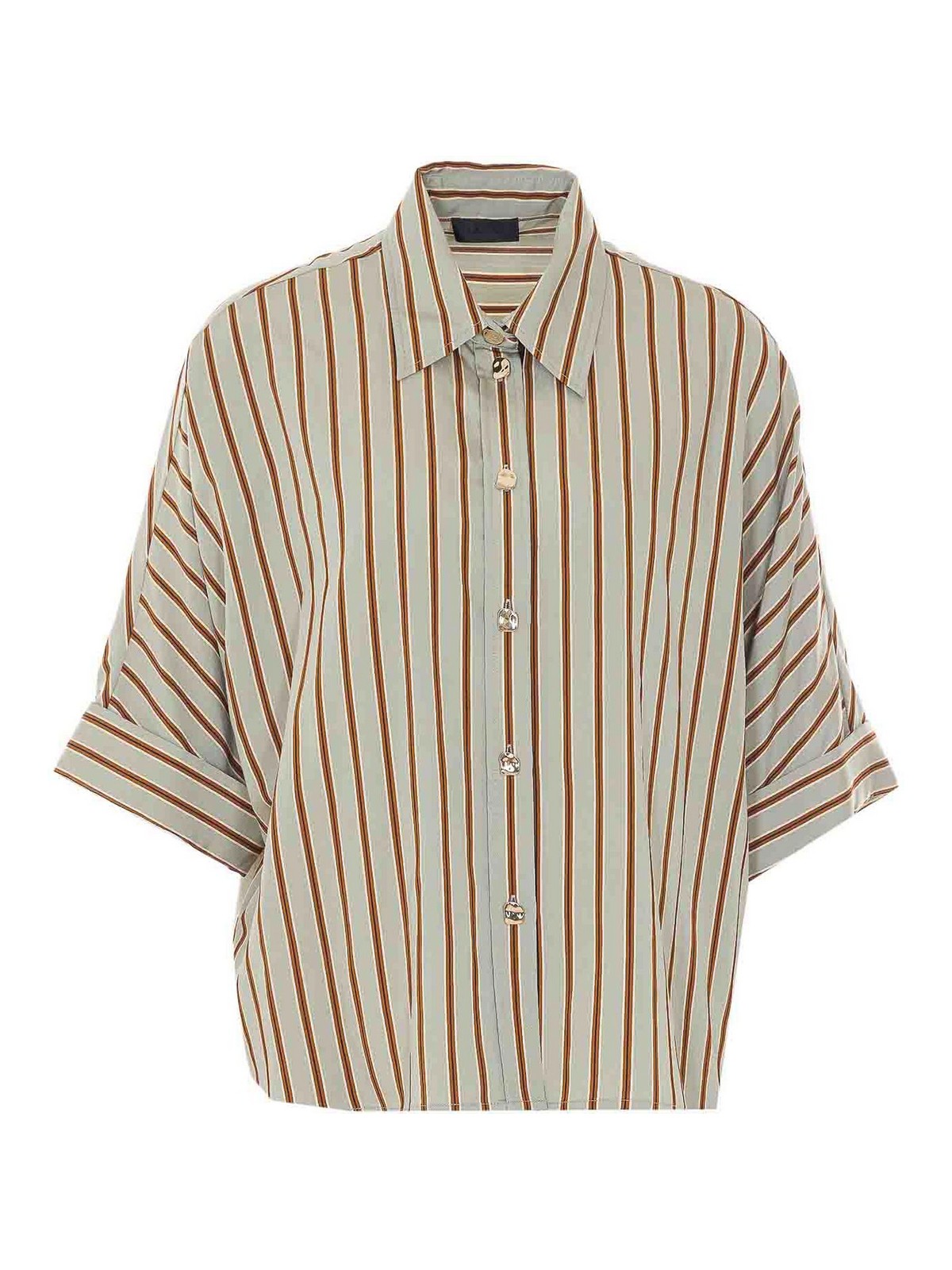 Camicia a maniche corte e marrone