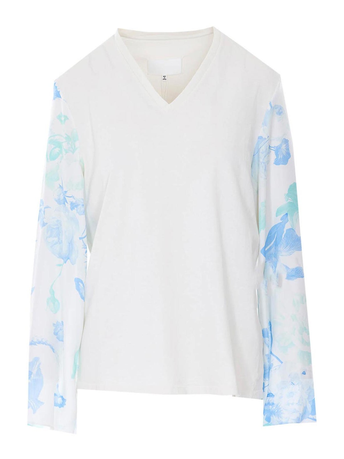 T-shirt bianca a maniche lunghe