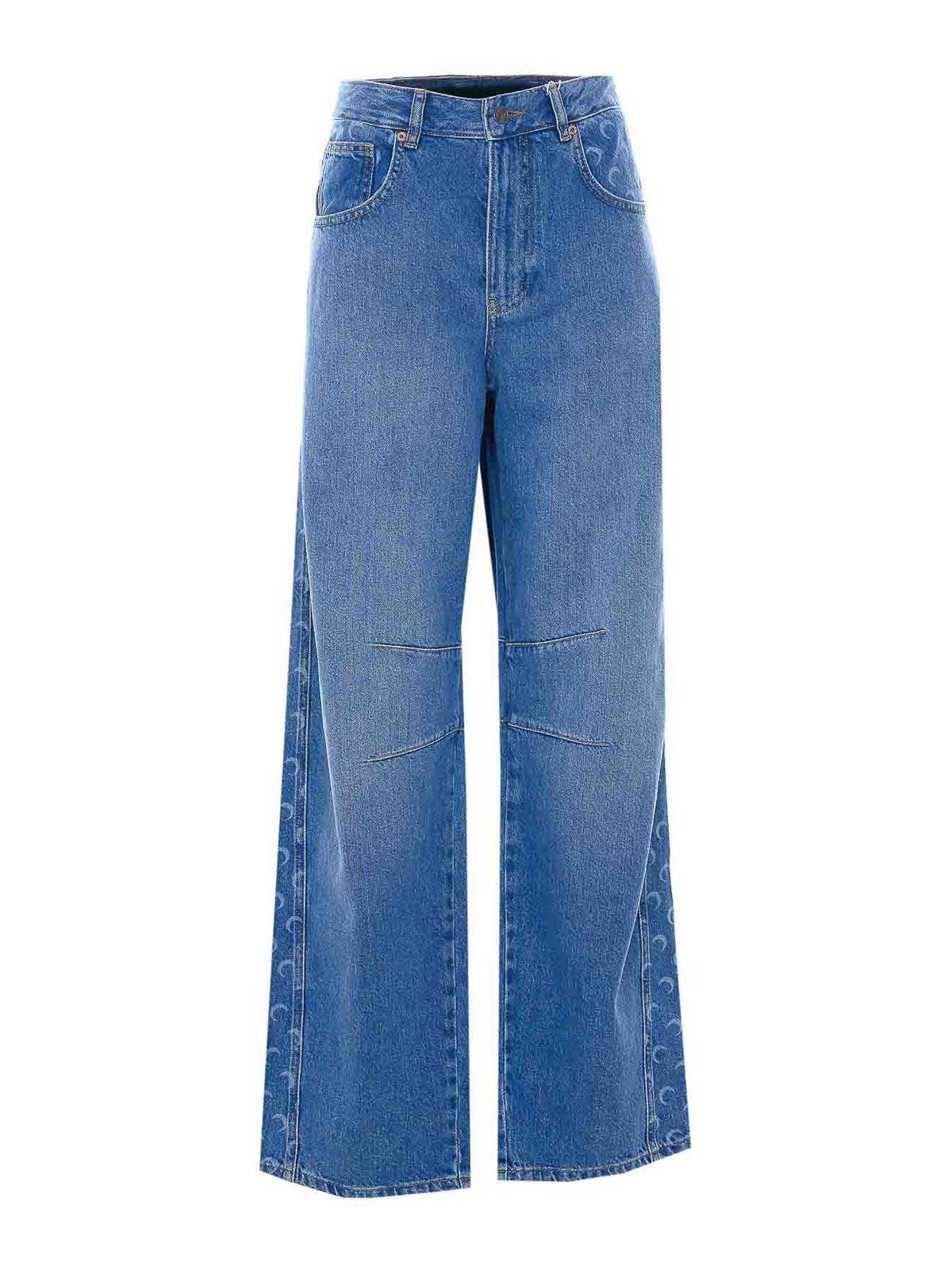 Marine Serre Light Blue Barrel Jeans