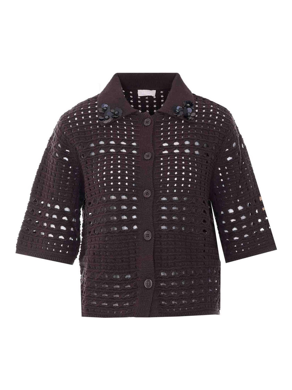 T-shirt lavorata a maglia