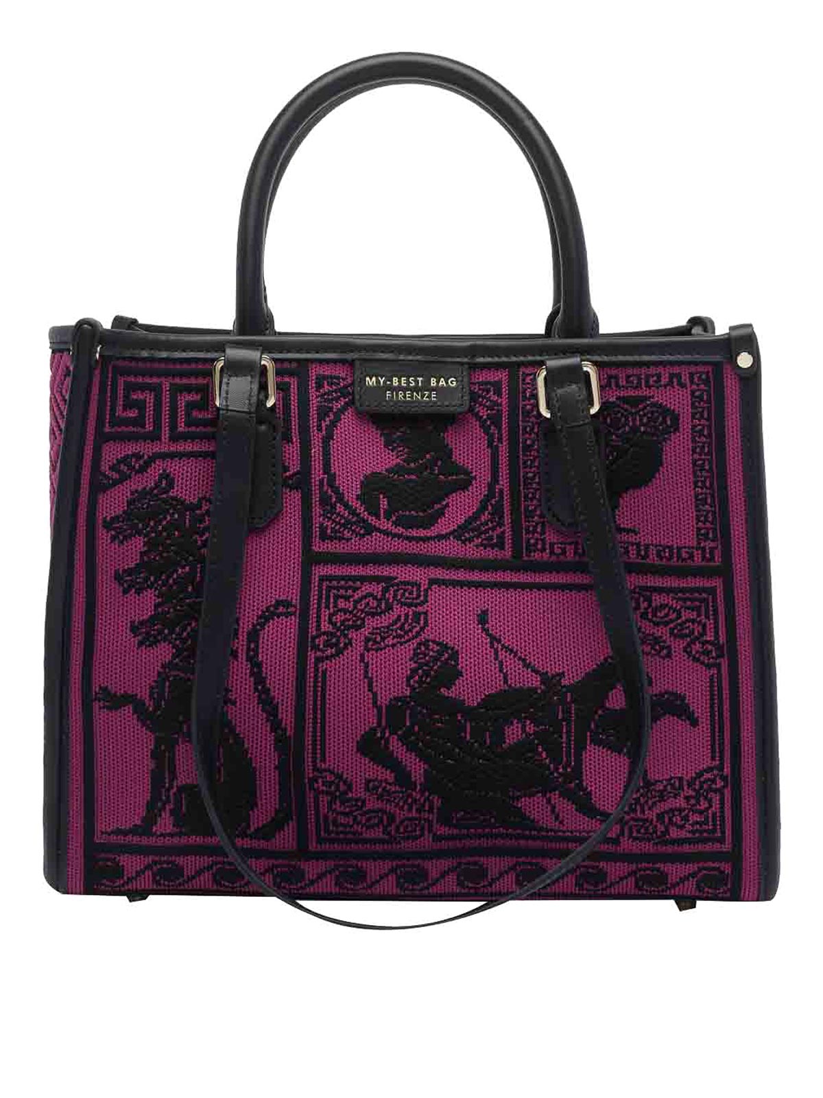 Borsa Tote Atena Agor Nera E Fucsia