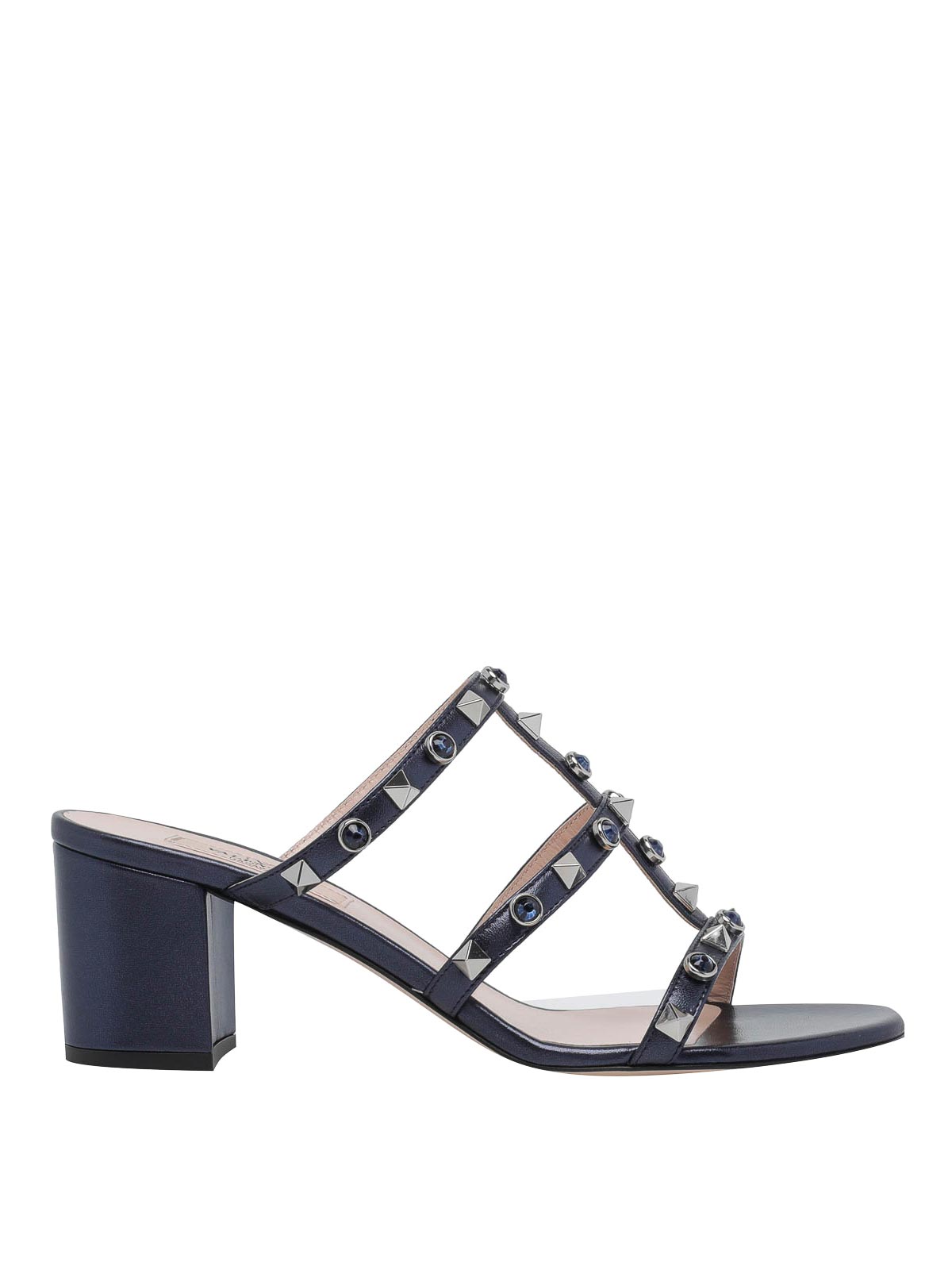 Valentino Garavani Rockstud Pump Sandals In Blue