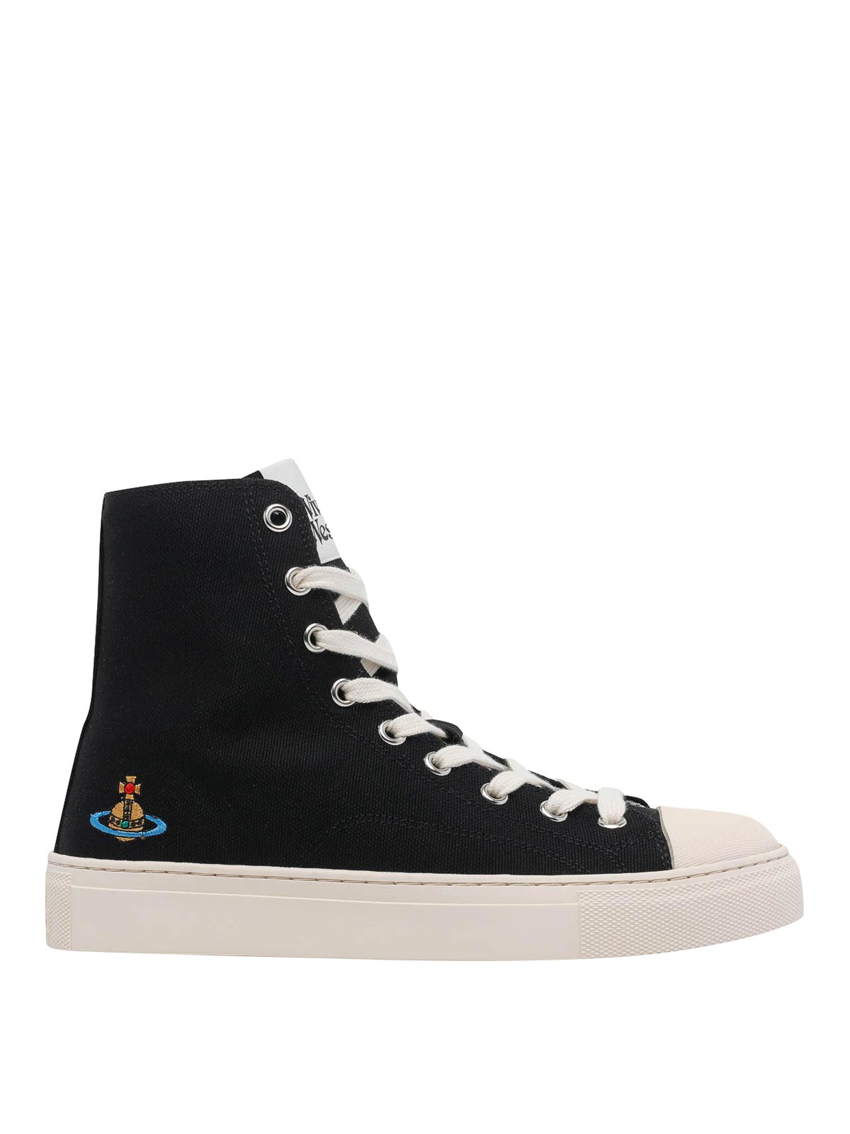 Sneakers alte di tela di canapa nere