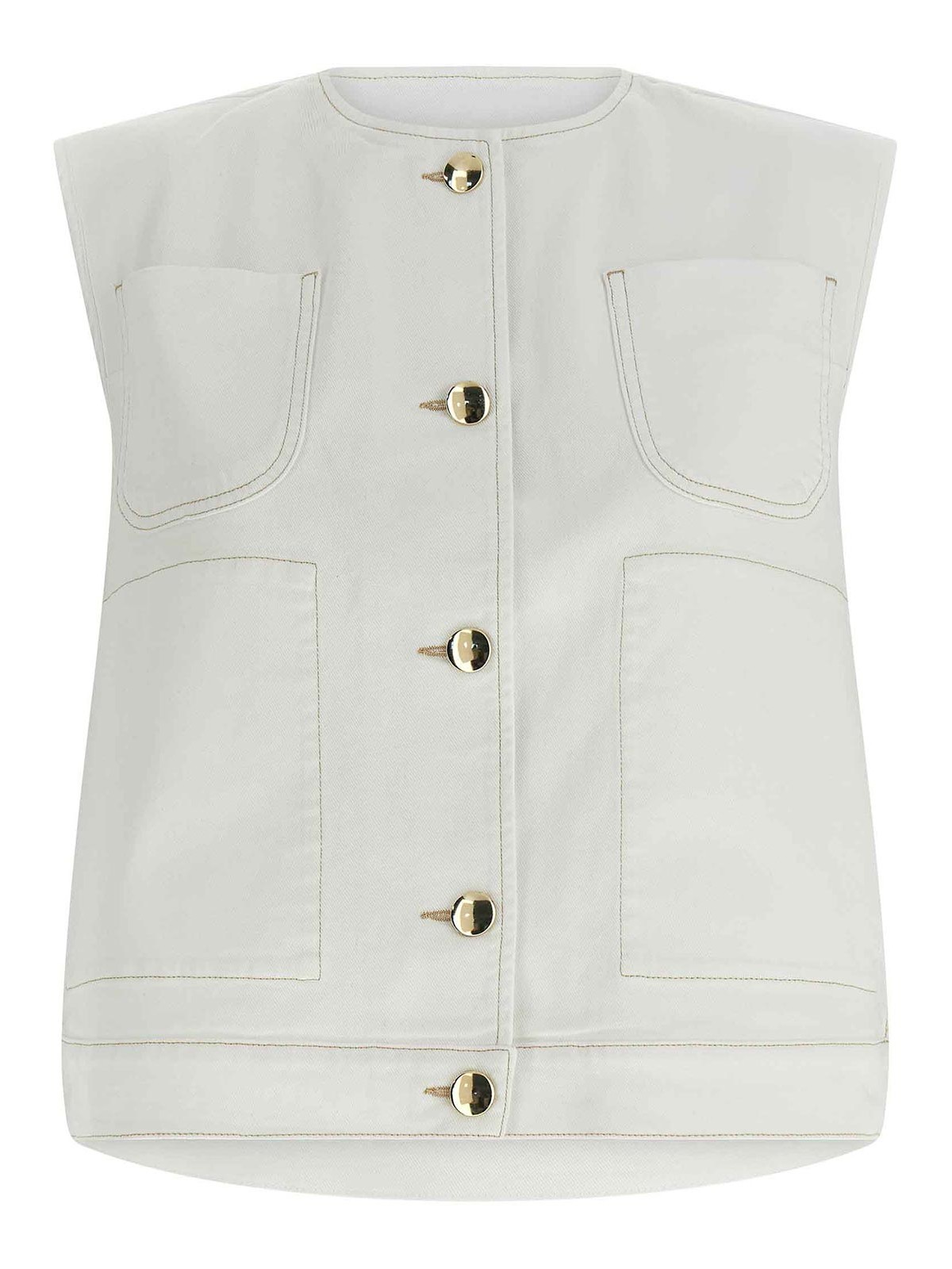 Gilet in denim e maglia