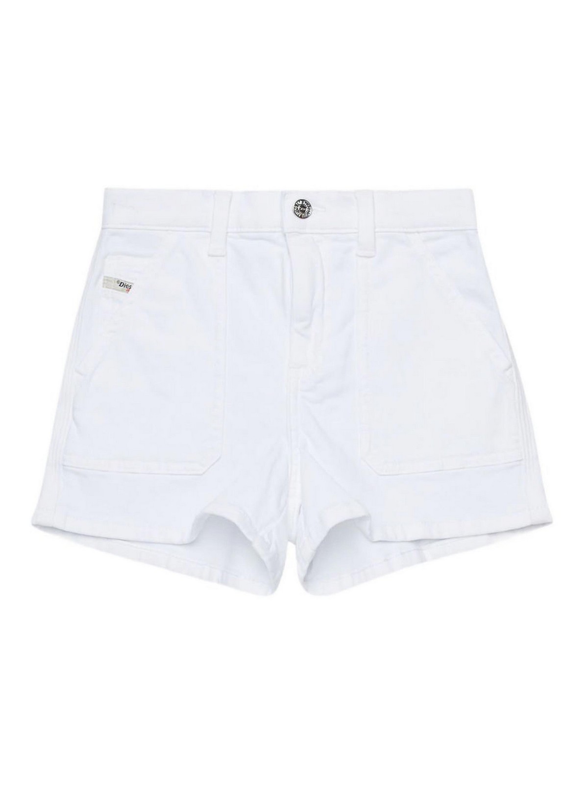 Shorts in joggjeans con tasche applicate