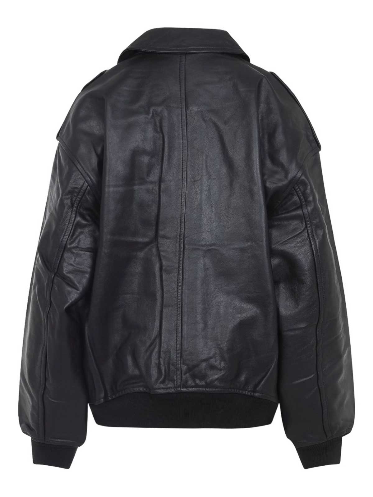 The Frankie Shop Viper leather jacket - Black|JAFS043971000BLACK