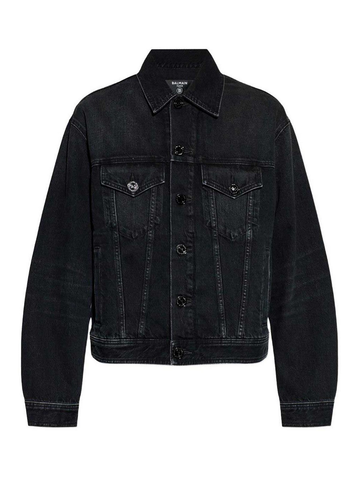 Balmain Giacca in jeans con bottoni