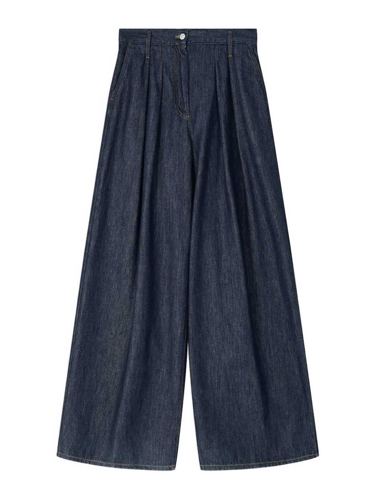 Jeans con pieghe larghe