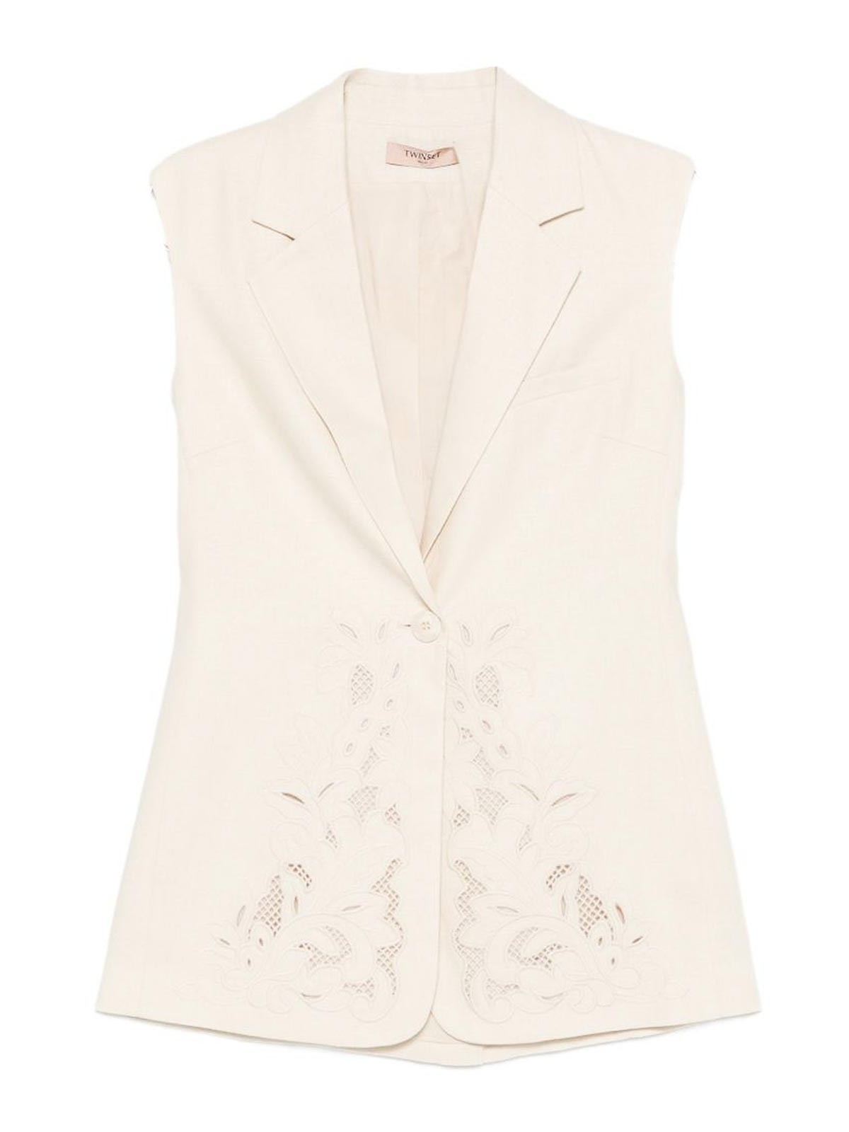 Gilet senza maniche ricamato
