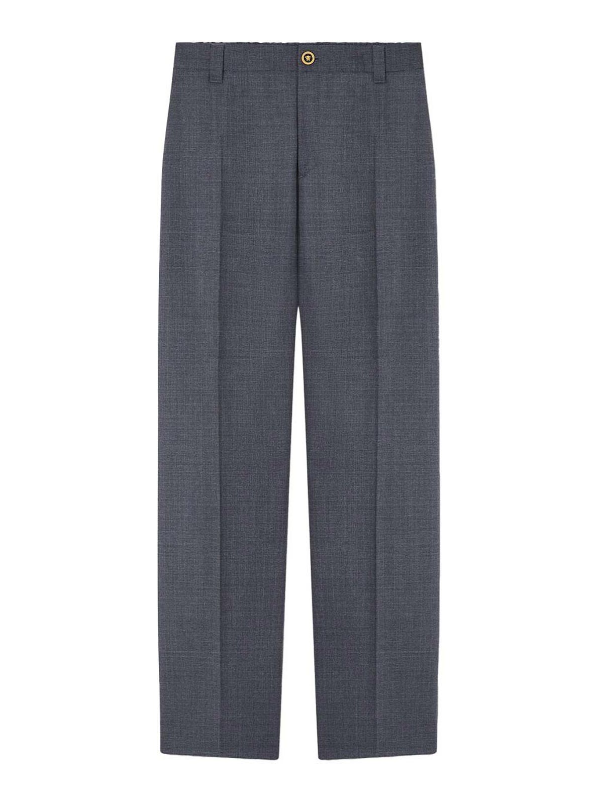 Pantaloni jogger in lana microquadri