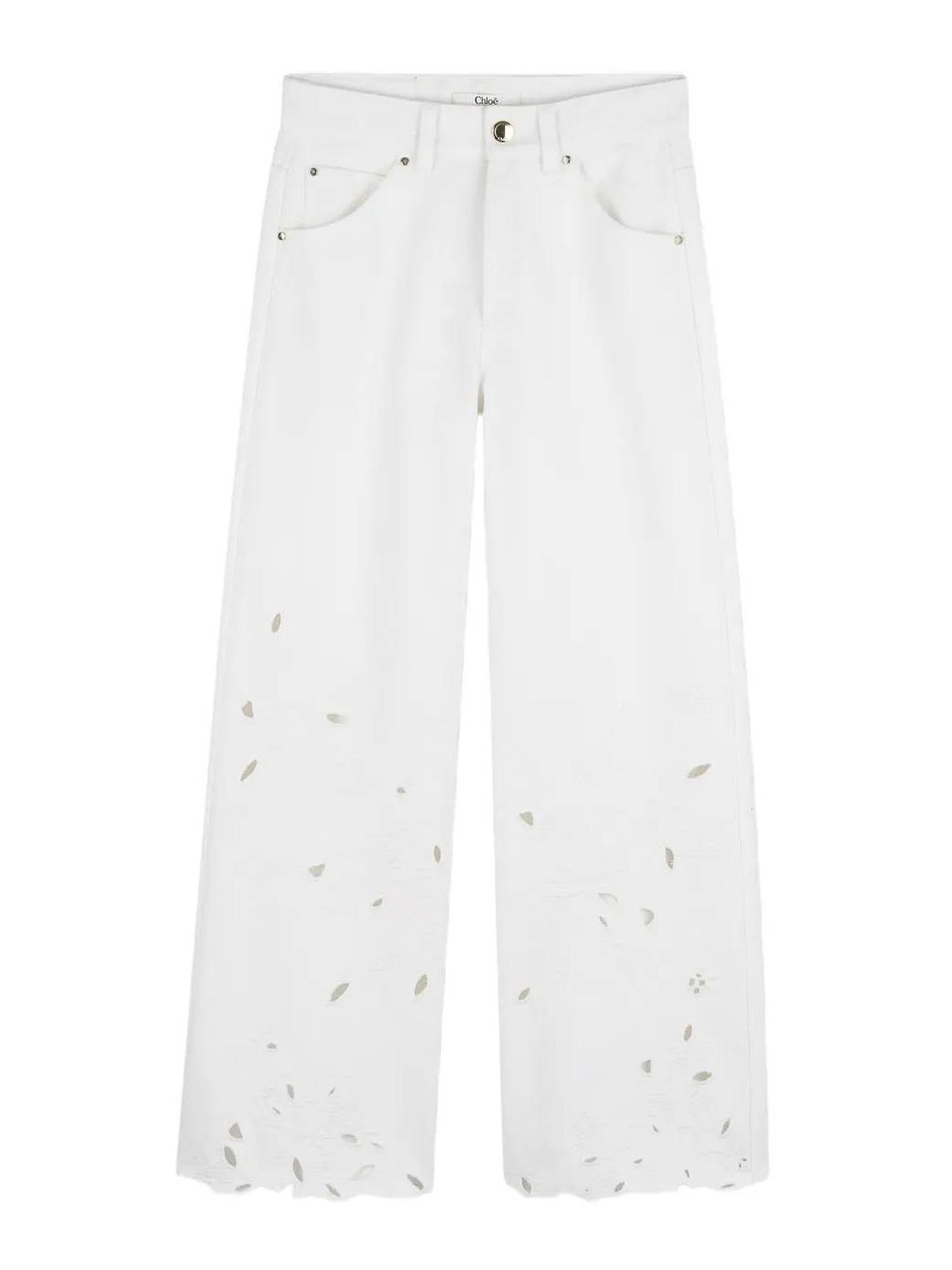 Chloe' Pantaloni Con Ricamo