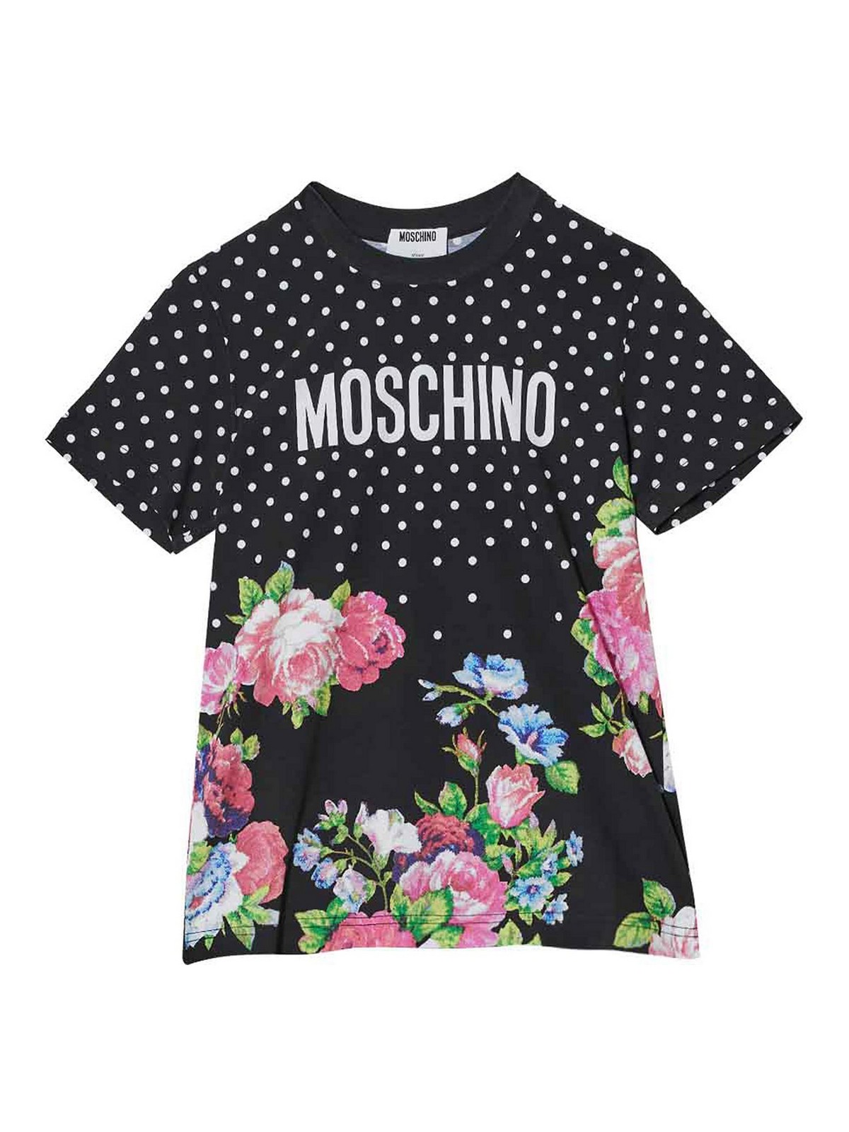 Moschino Maglietta con pois e rose