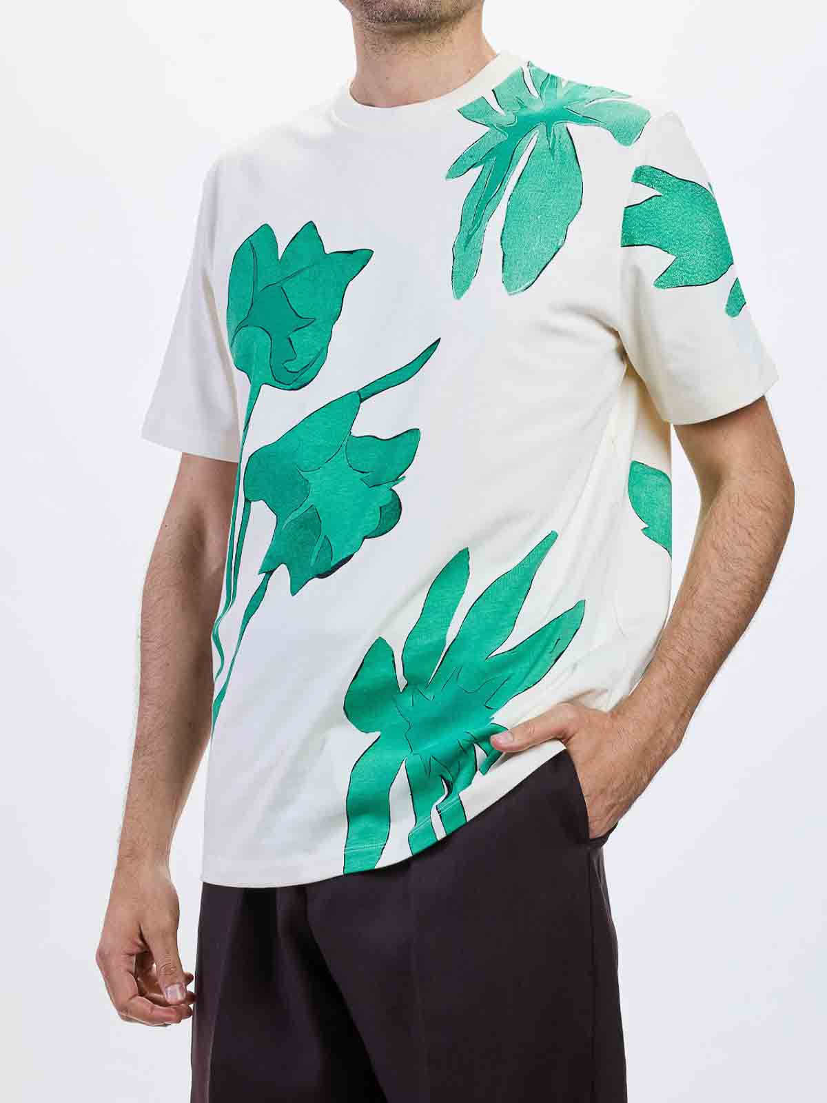 Paul Smith Botanical Print T-Shirt - Cream - Men|M1R919TVP566004