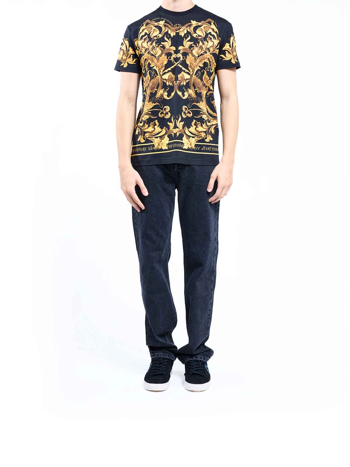 Versace Jeans Couture Baroque Panel Tshirt - Men|79GAH6SBJS505G89