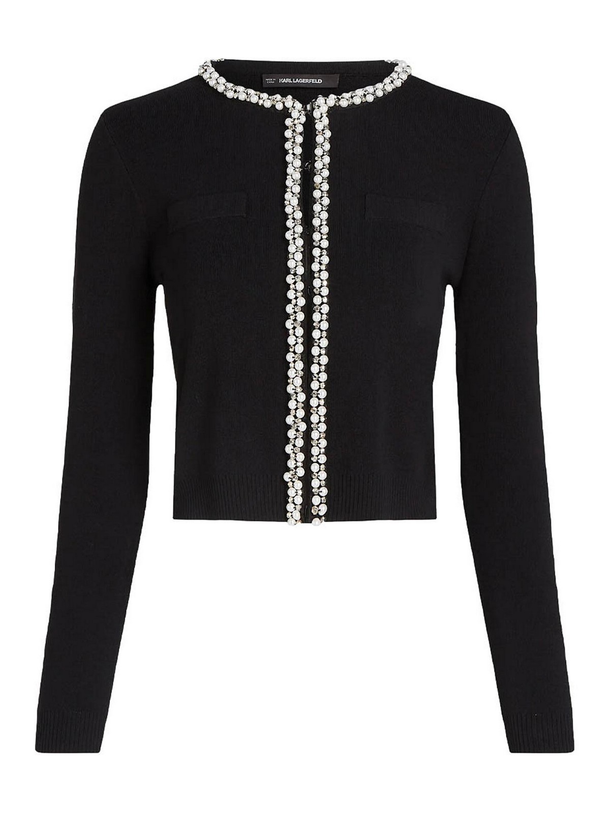 Cardigan classico in maglia di perle