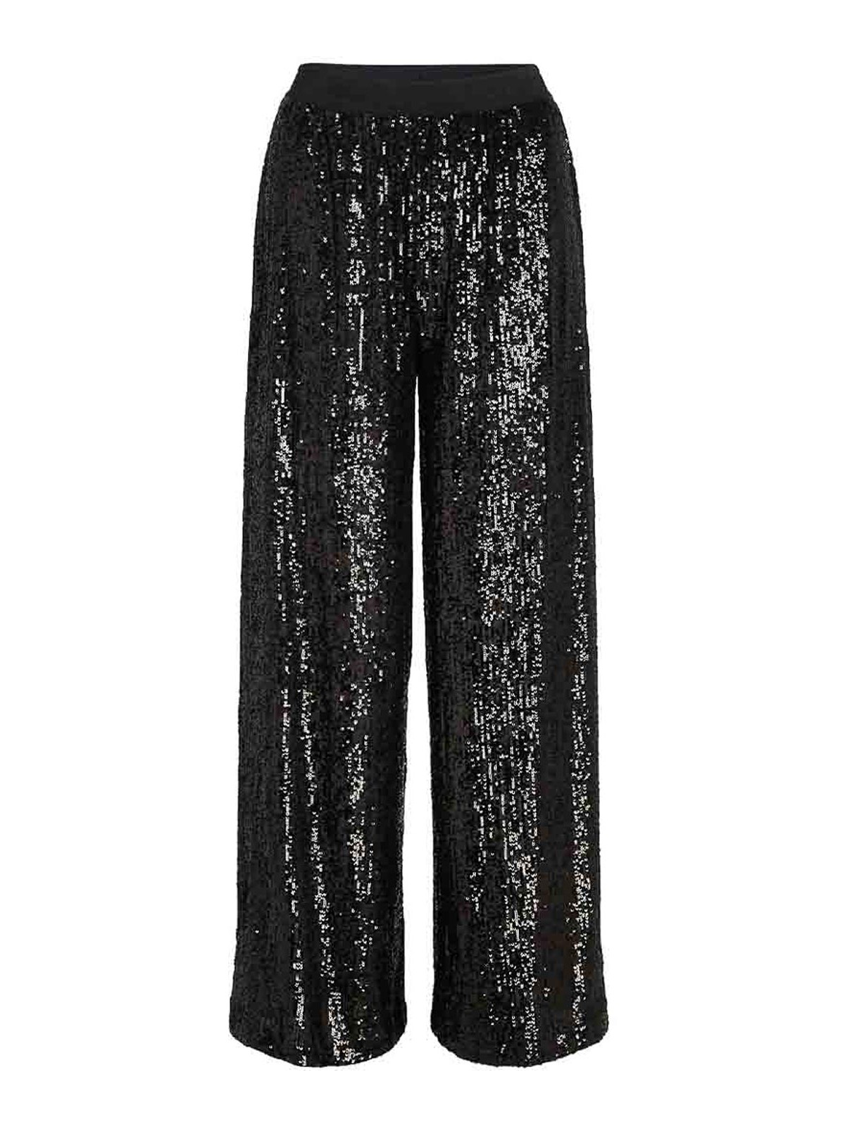 Pantaloni in jersey con paillettes fluide