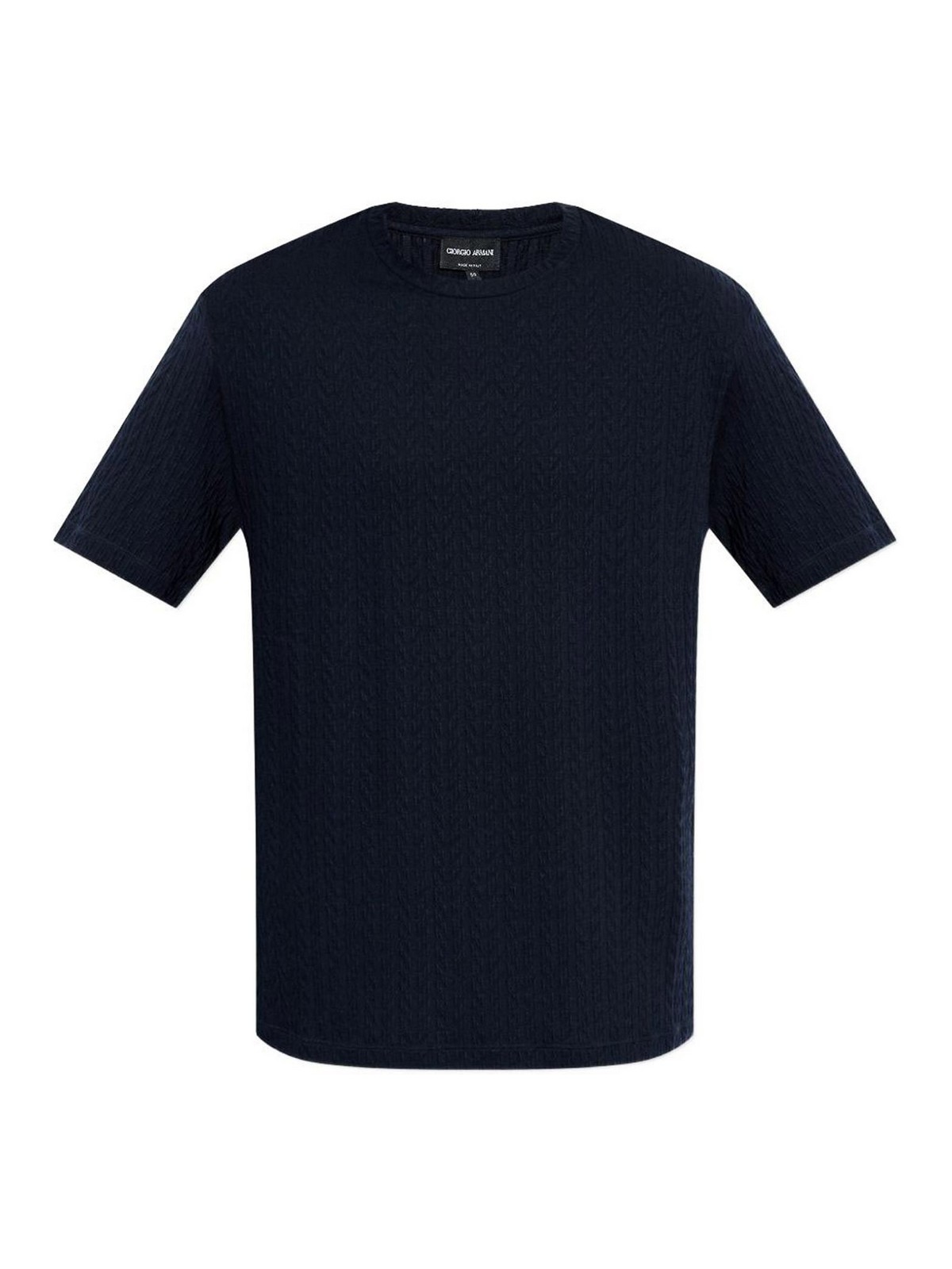 GIORGIO ARMANI 半袖　ニット　Tシャツ ネイビー　48 Giorgio Armani T-Shirt - Blue - Men|GM003152AF24799U8139