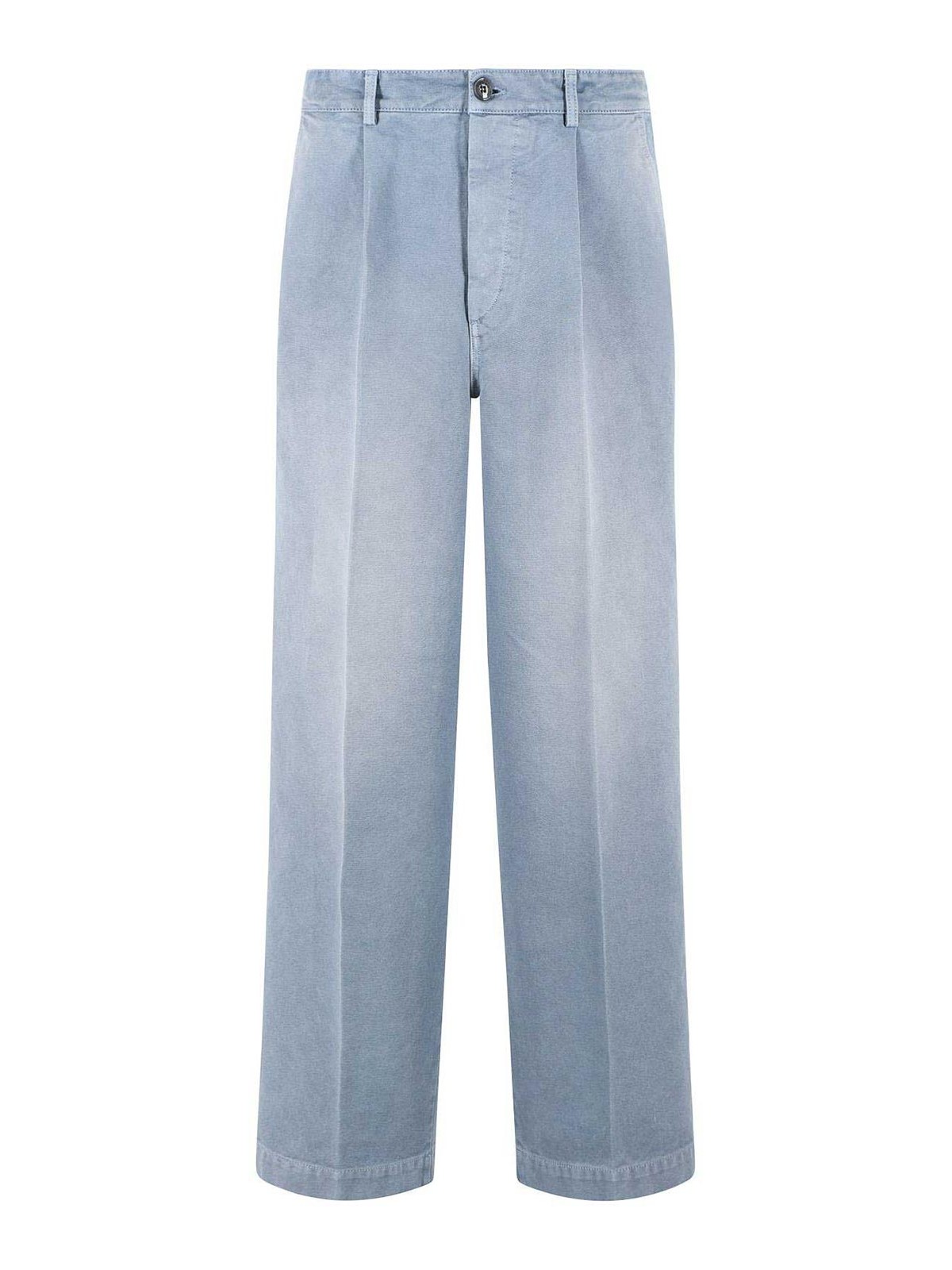 Marni Pantaloni in cotone azzurro
