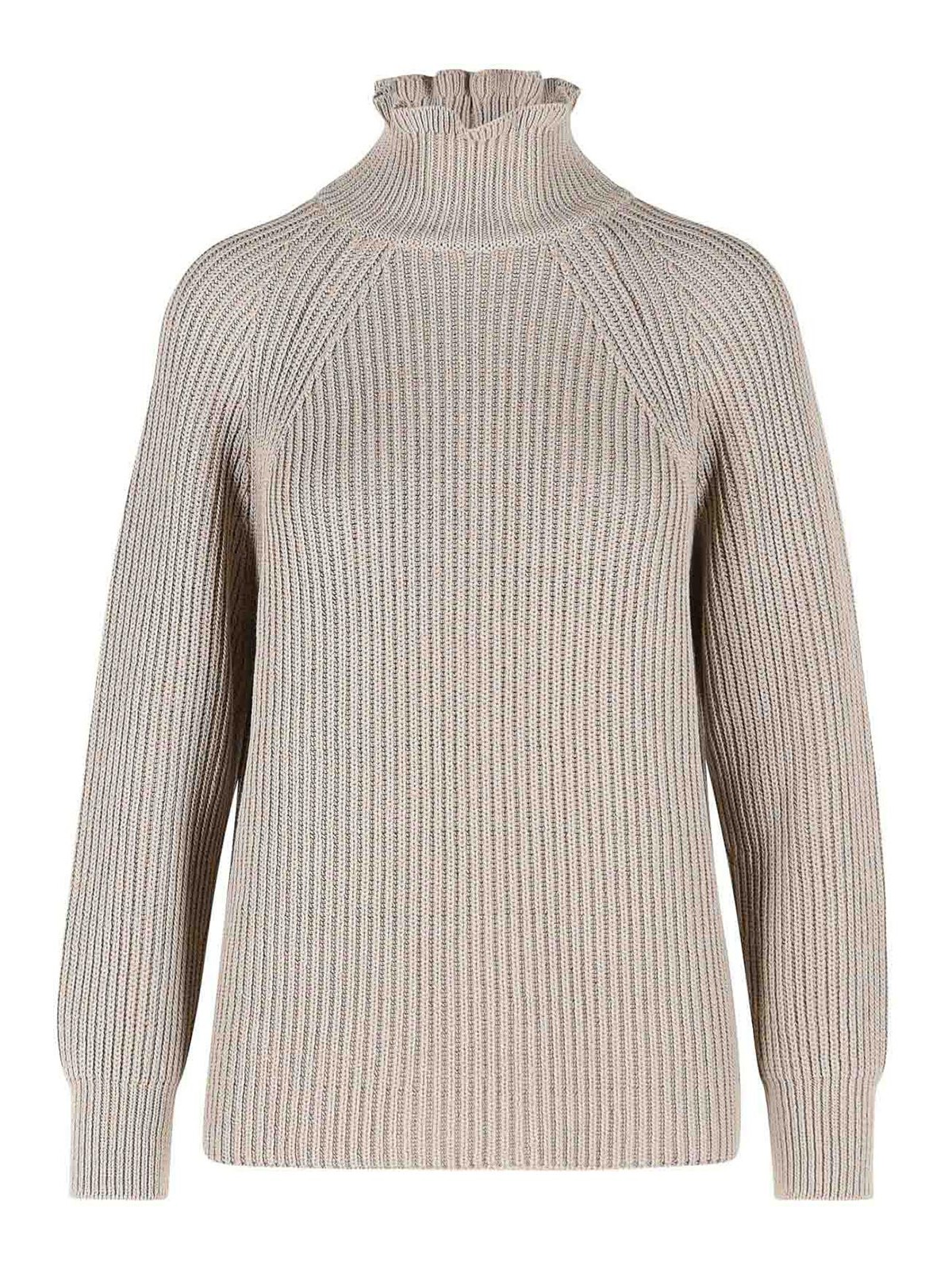 Max Mara Camino Oversized Cotton Cordonetto Sweater In Sand