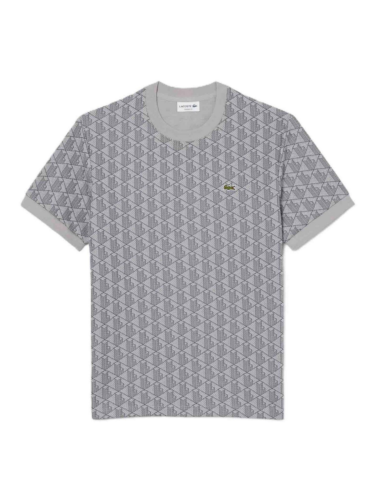 T-shirt slim fit con monogramma jacquard
