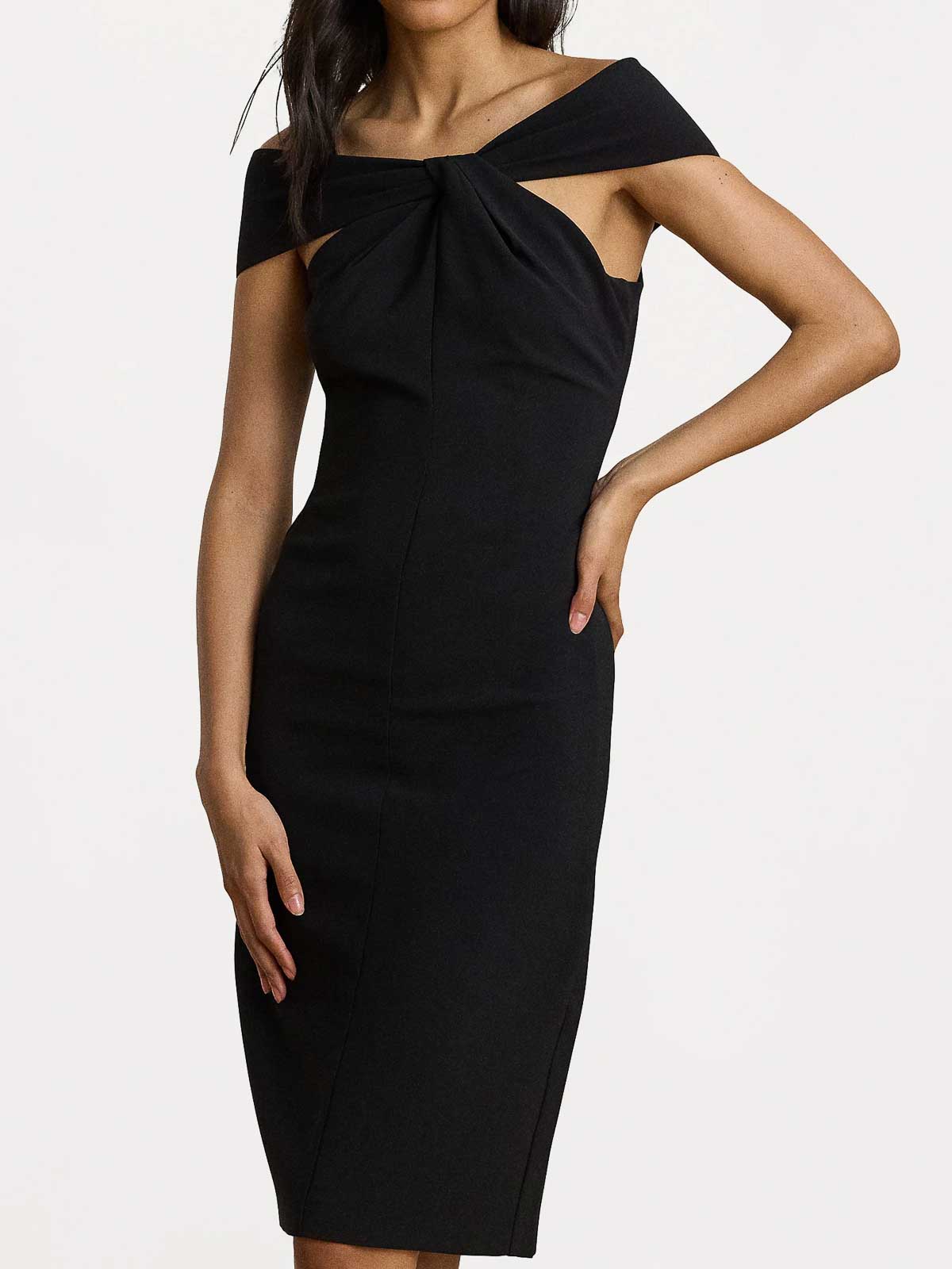 ralph lauren cocktail dresses black Ralph Lauren Cape Georgette Cocktail Dress