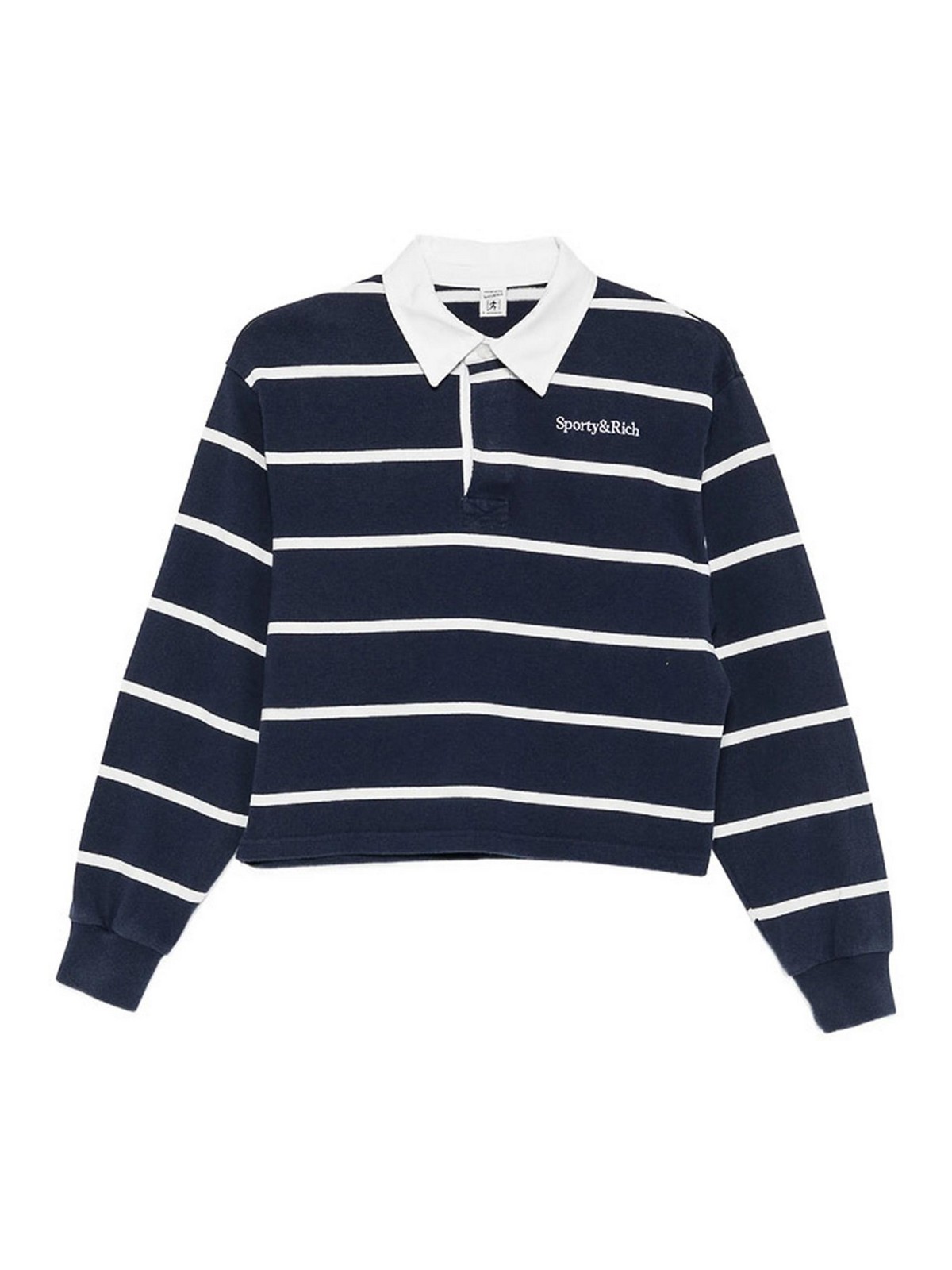 Sporty & Rich Pull Col Rond - Bleu Foncé