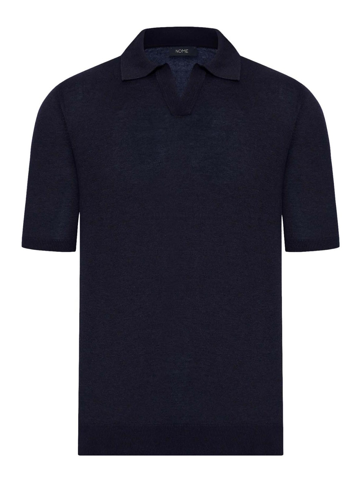 Nome Silk V-neck Polo Shirt In Blue