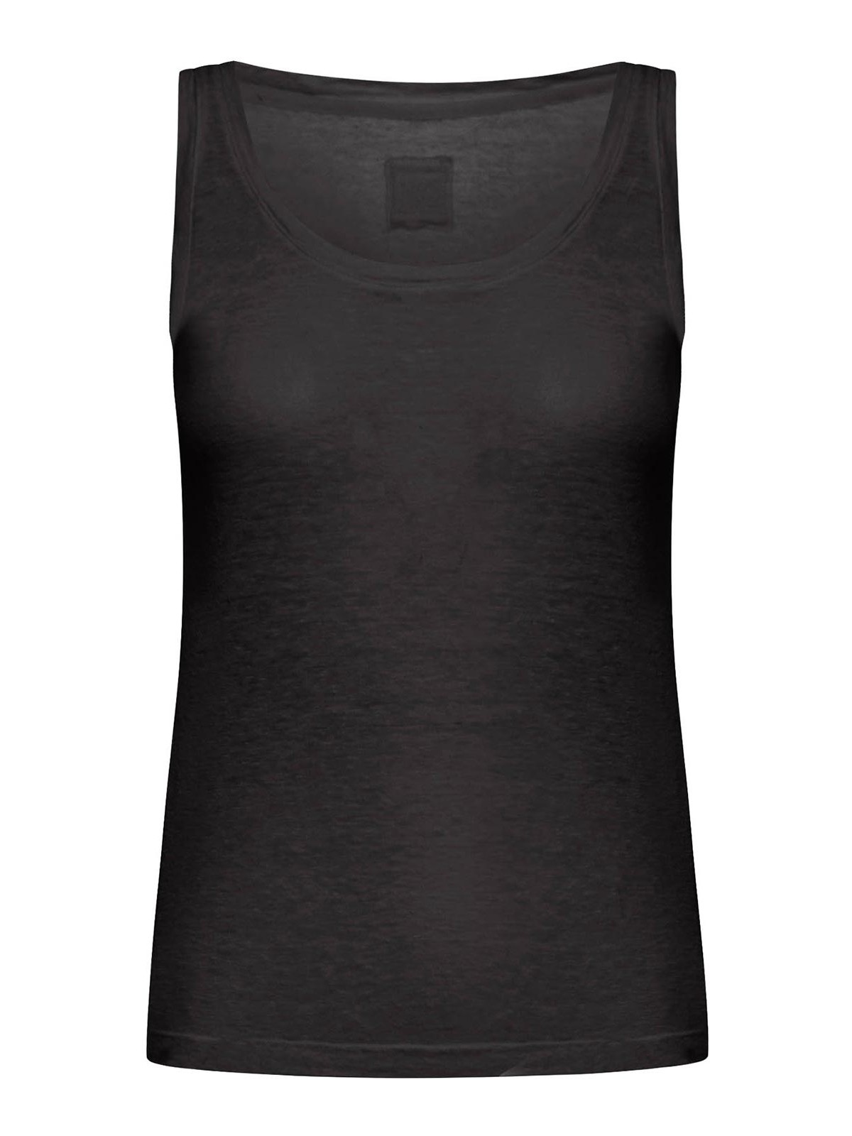 Top In Lino Con Scollo Profondo
