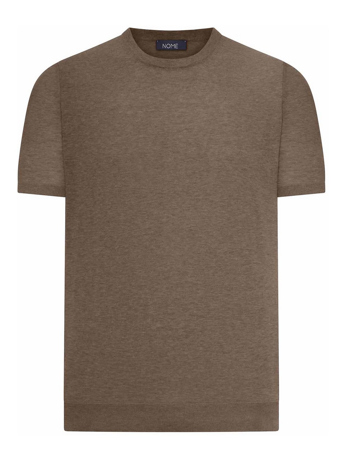 T-shirt girocollo in maglia di cotone