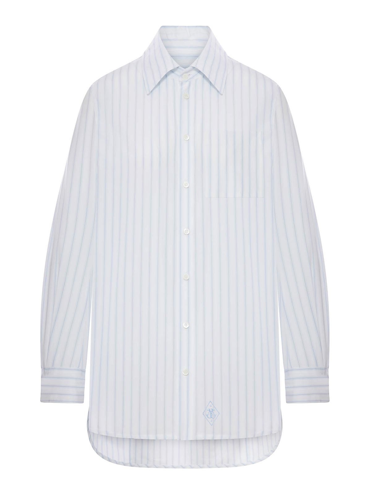 Seafarer Tara Oversized Striped Cotton Shirt In White