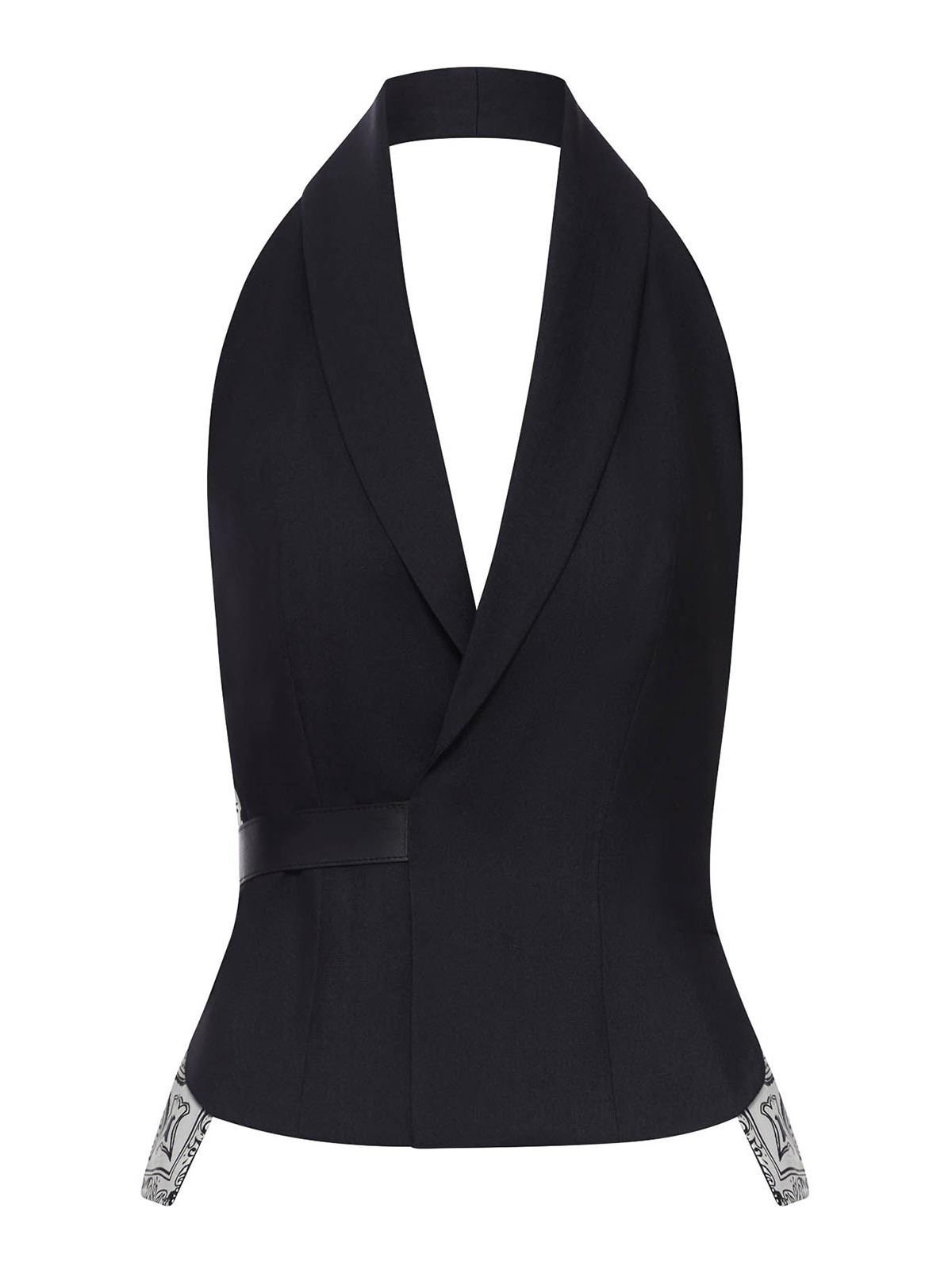 Seafarer Tailored Vest With Bandana Inserts In Black