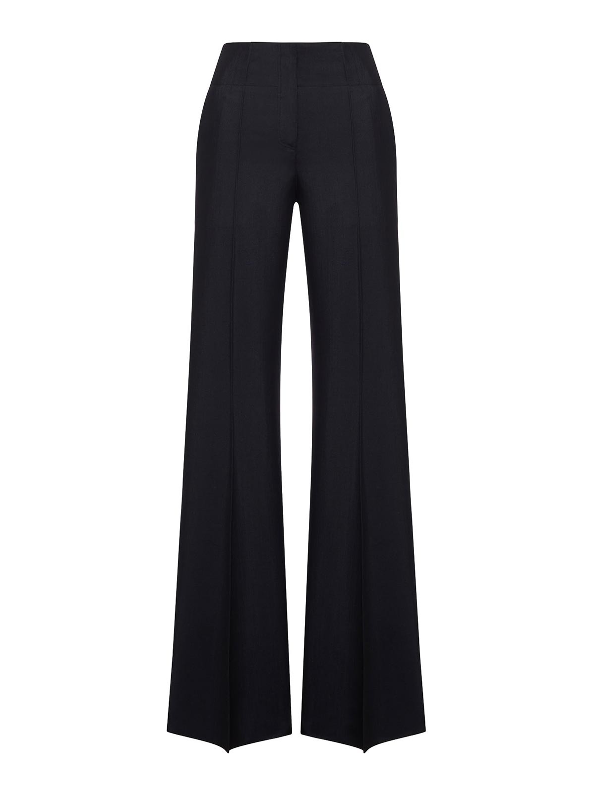 Seafarer Tailored Silk And Wool Flared Trousers In Black