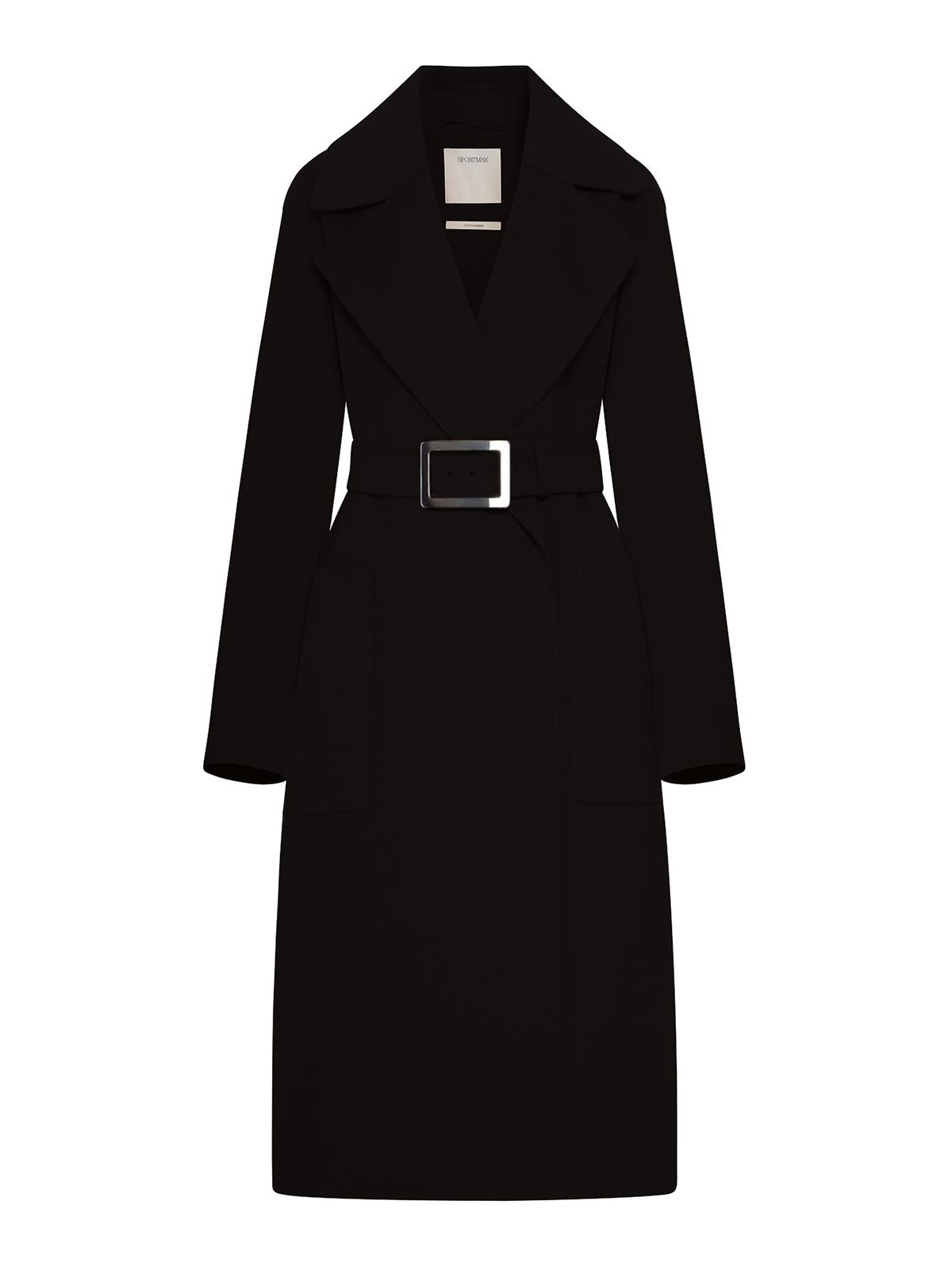 Sportmax Pure Wool Robe Coat In Black