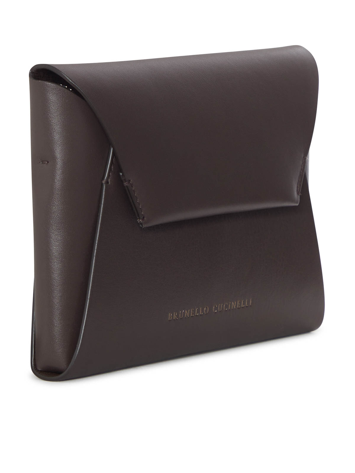 Brunello Cucinelli Calfskin Clutch - Brown|MWXAD2722PC8279