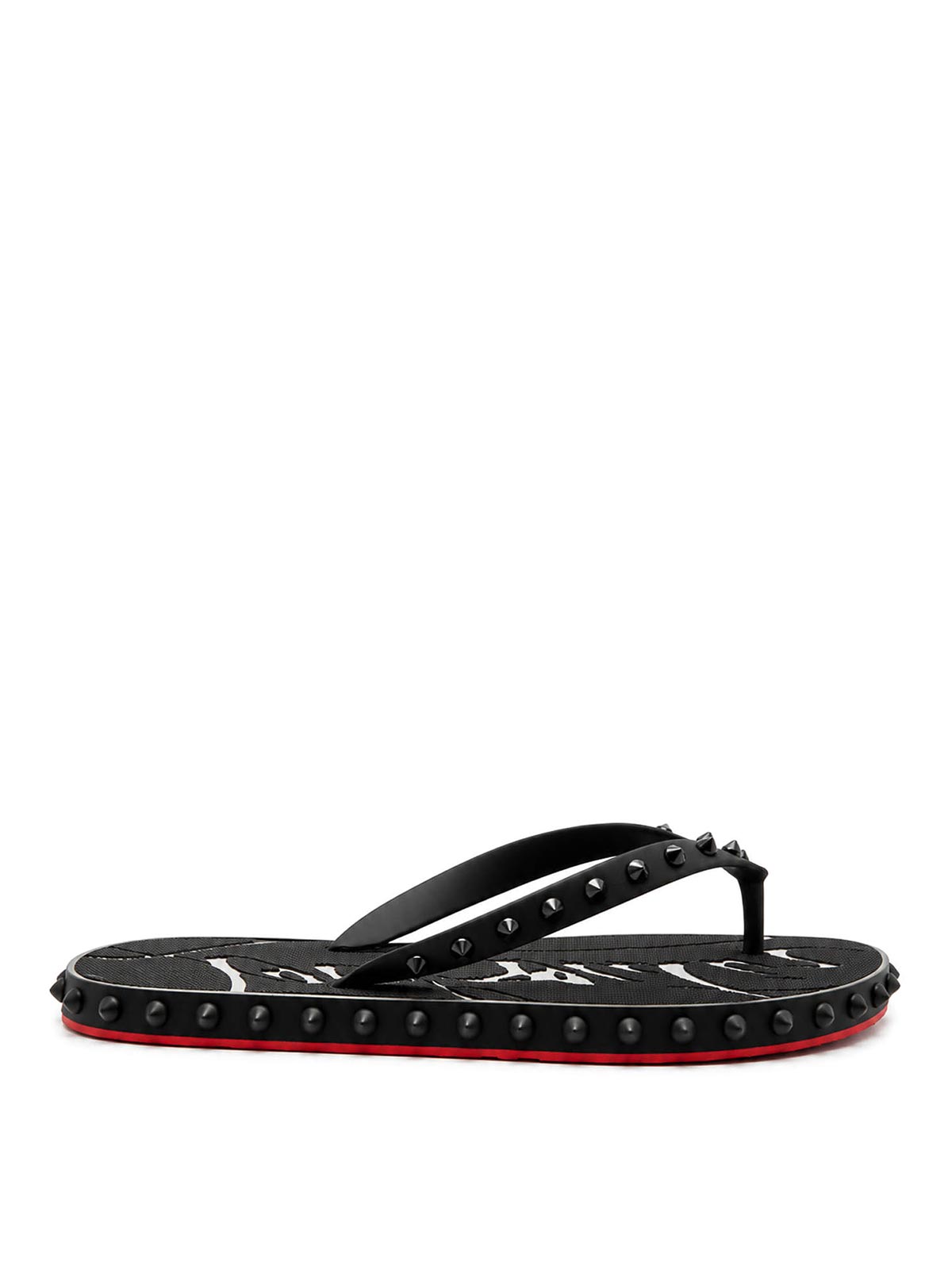 Christian Louboutin Super Loubi Rubber Flip Flop In Animal Print