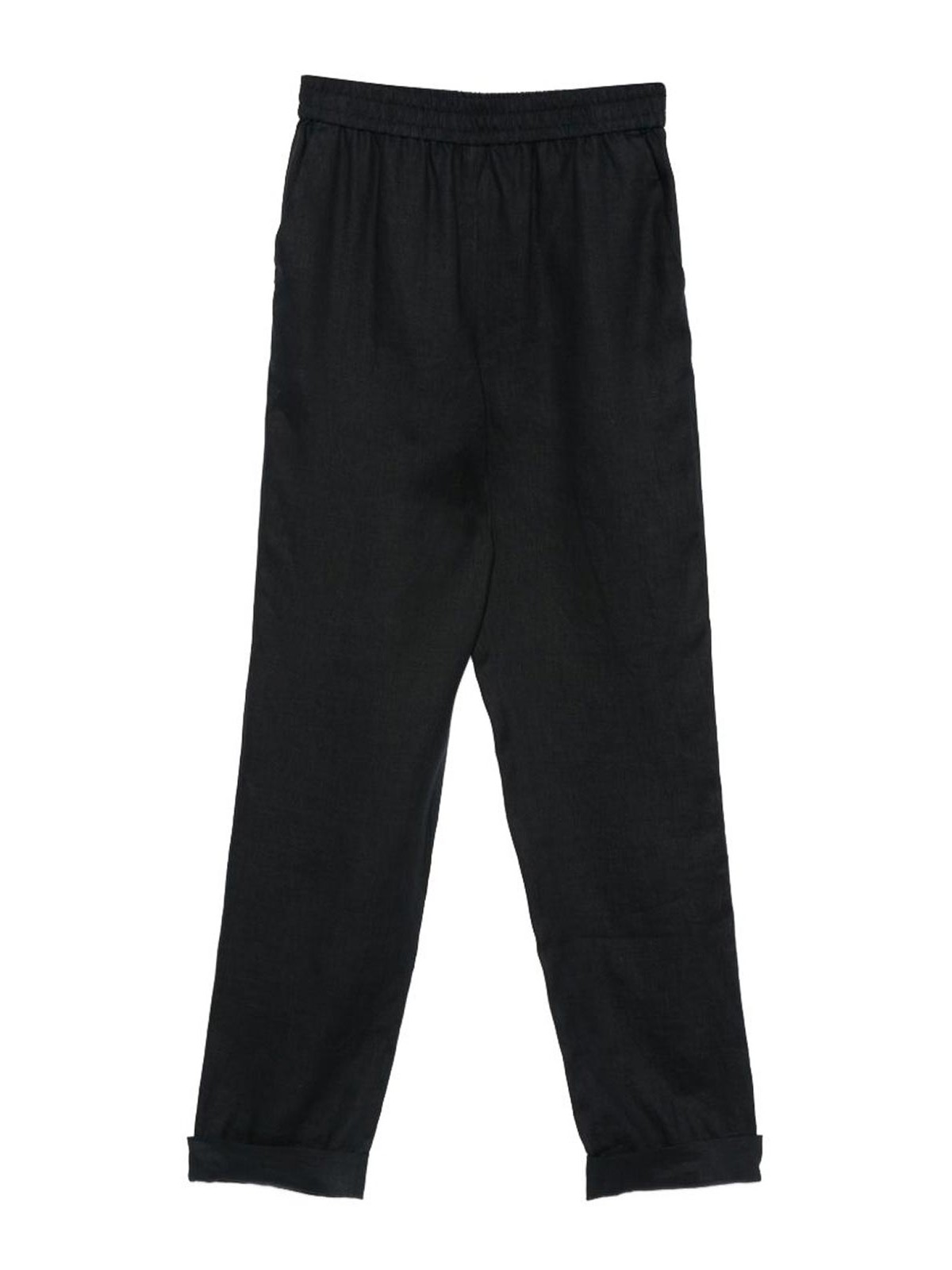Emporio Armani Linen Trousers In Blue