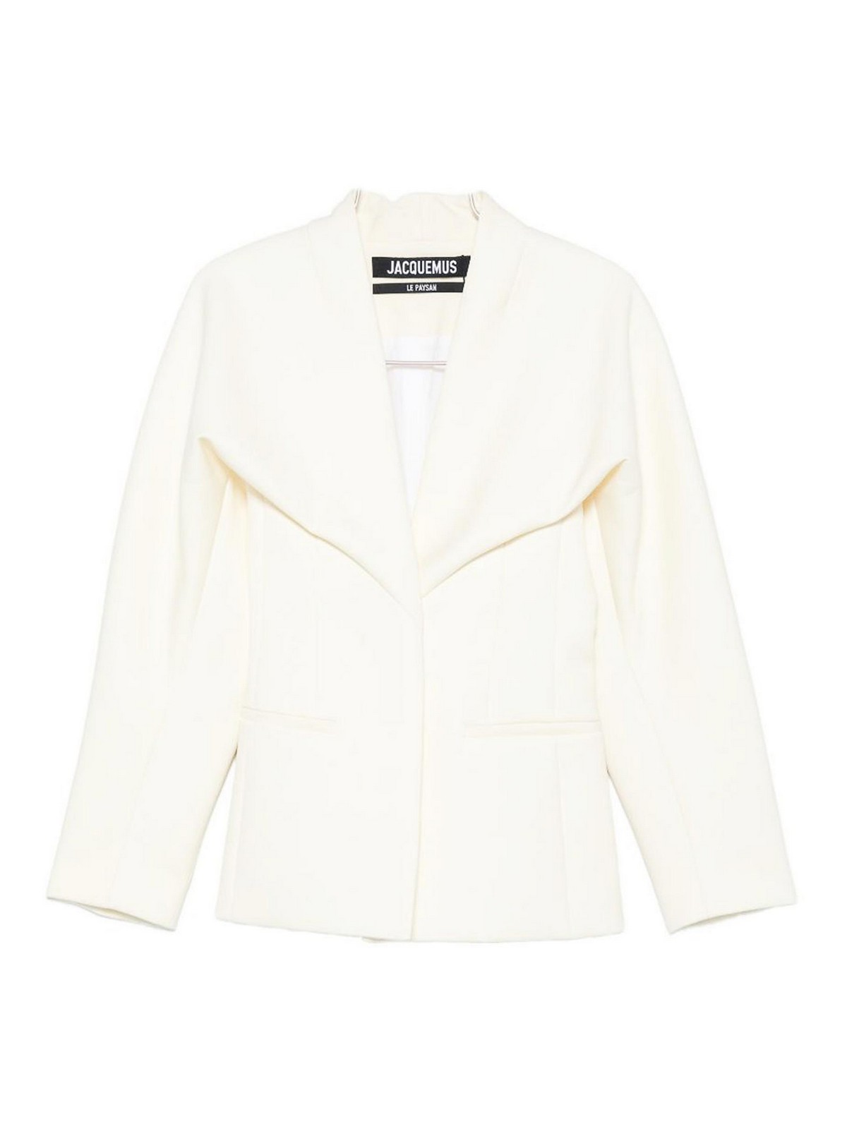 Jacquemus La Veste Chale Wool Blend Jacket In White