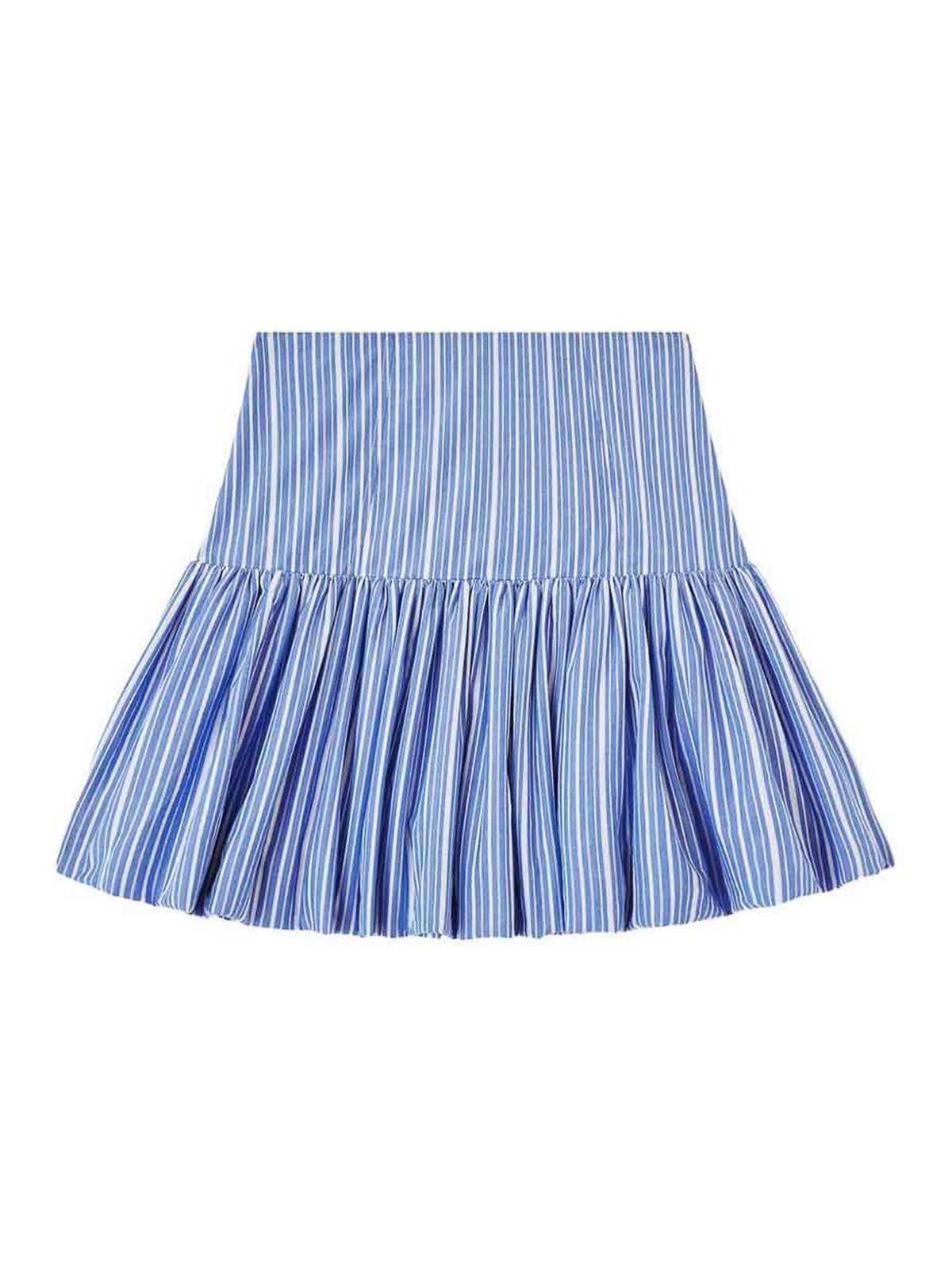 Ganni Organic Cotton Mini Skirt In Blue