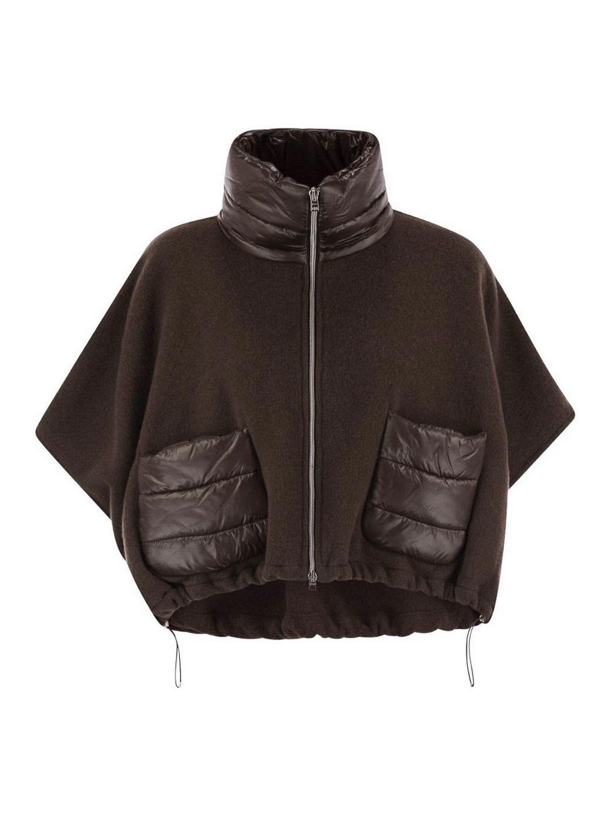 Herno Wool And Nylon Short Down Jacket In Brown