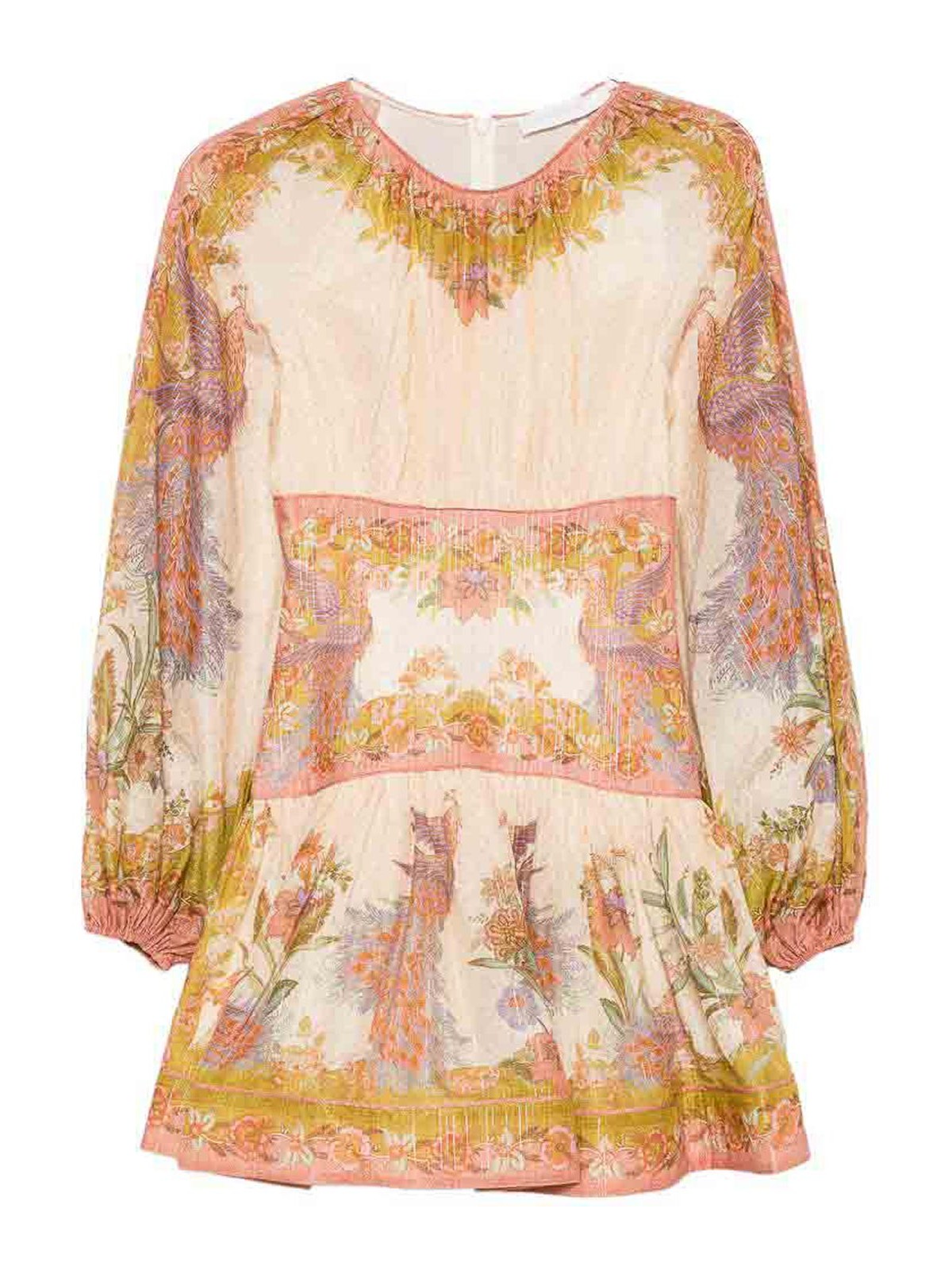 Zimmermann Indra Printed Mini Dress In Brown