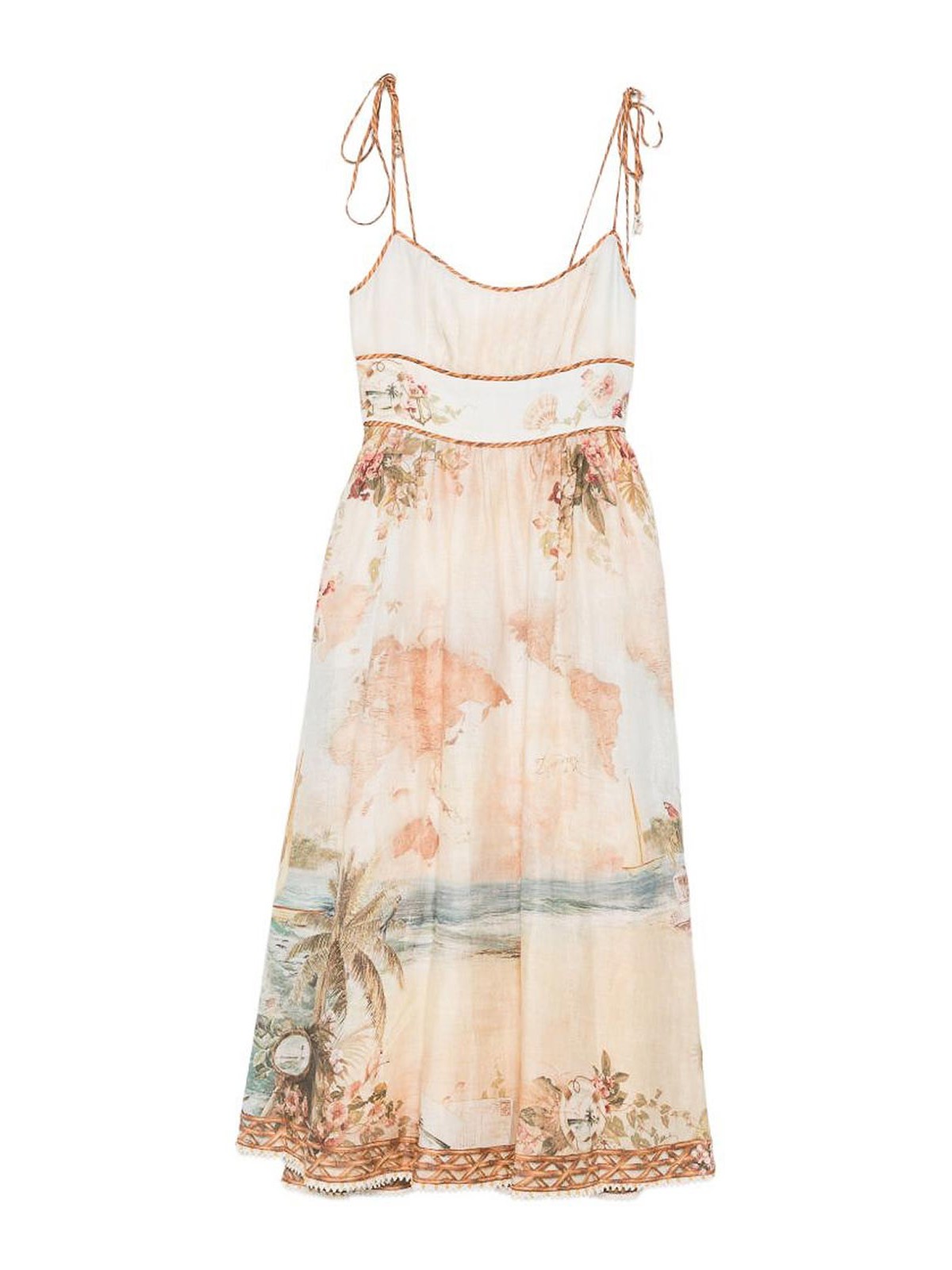 Zimmermann Mahon Linen Picnic Dress In Multi