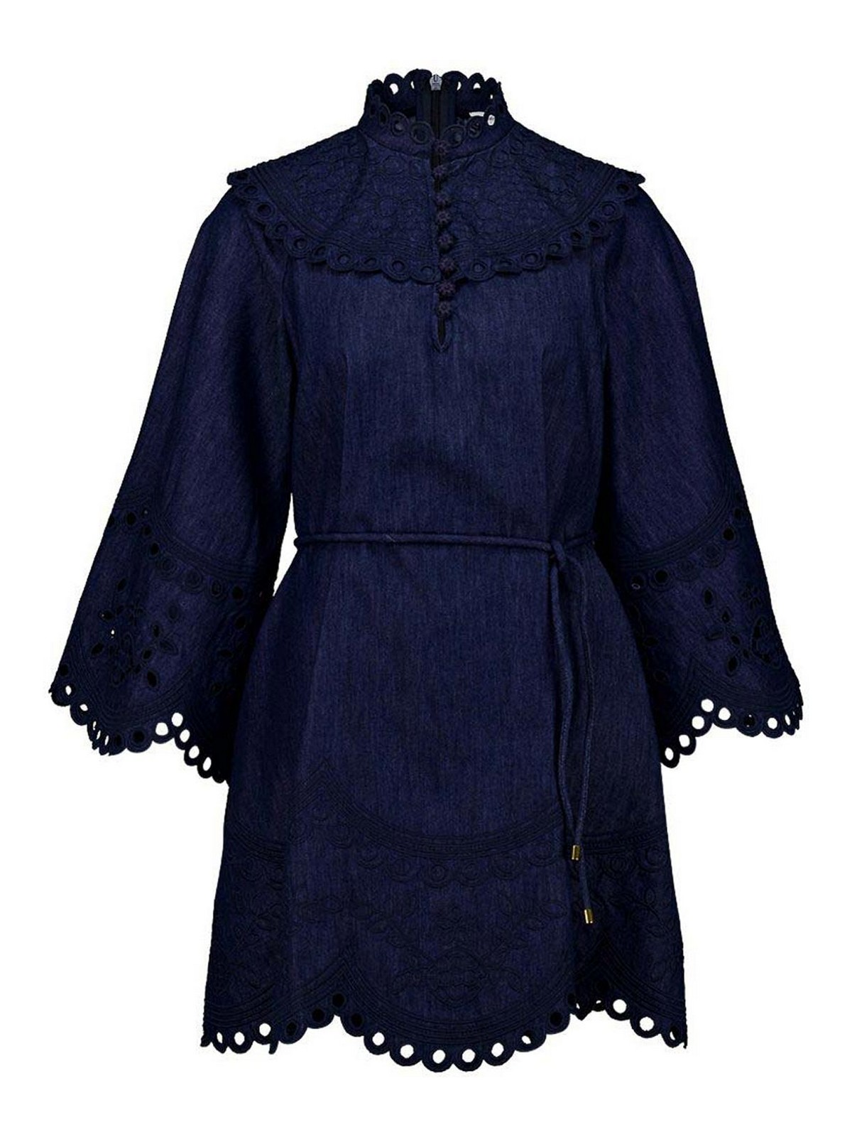 Zimmermann Mahon Denim Mini Dress In Blue