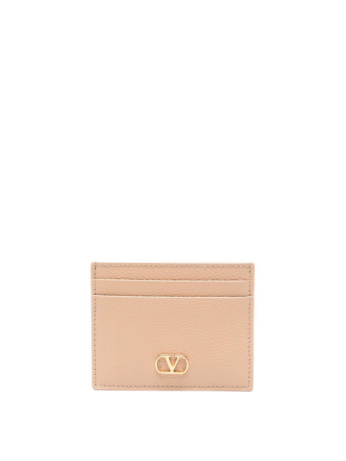 Valentino Garavani Vlogo Signature Leather Card Case In Pink