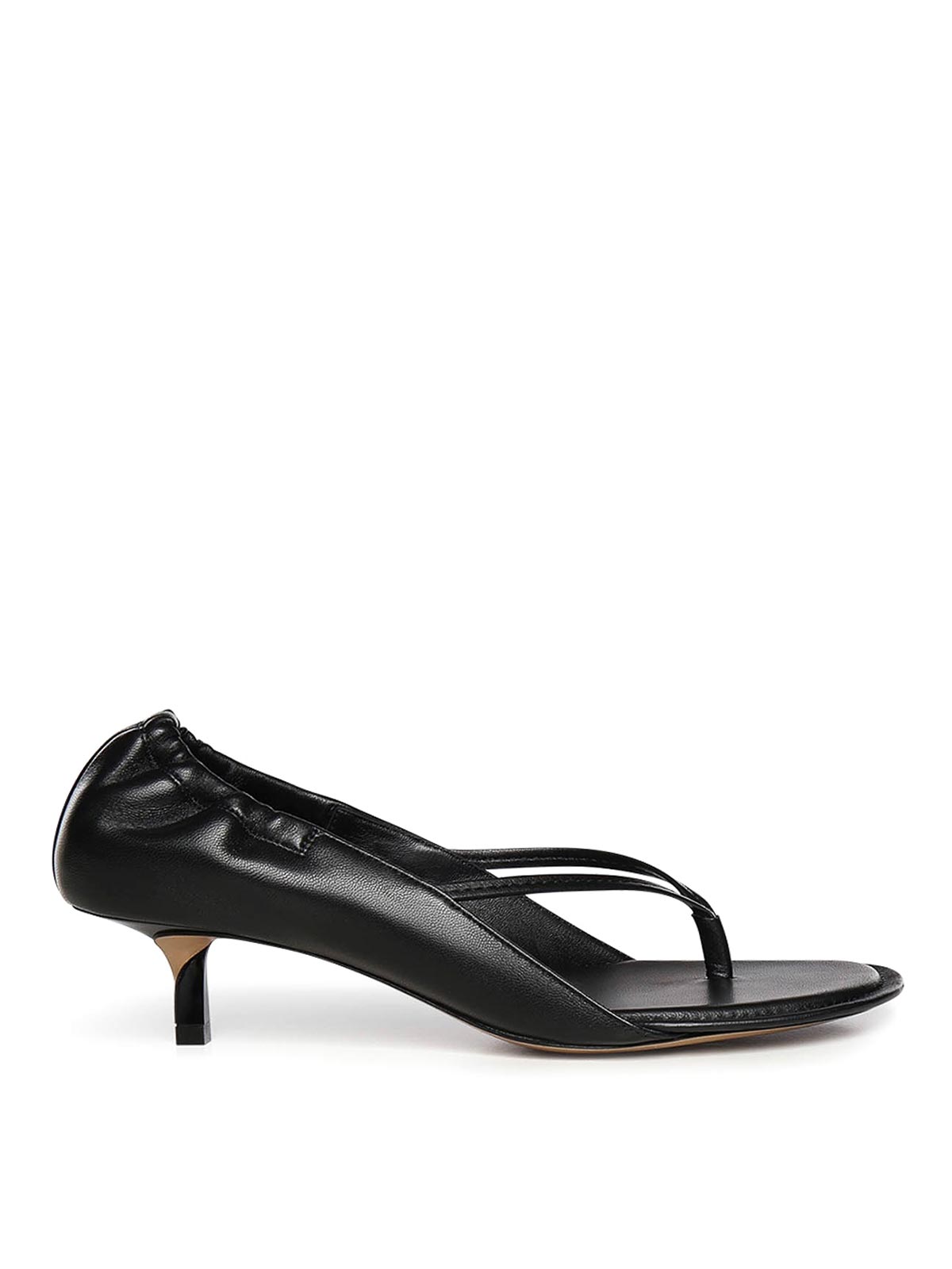 Infradito con tacco in pelle nappa