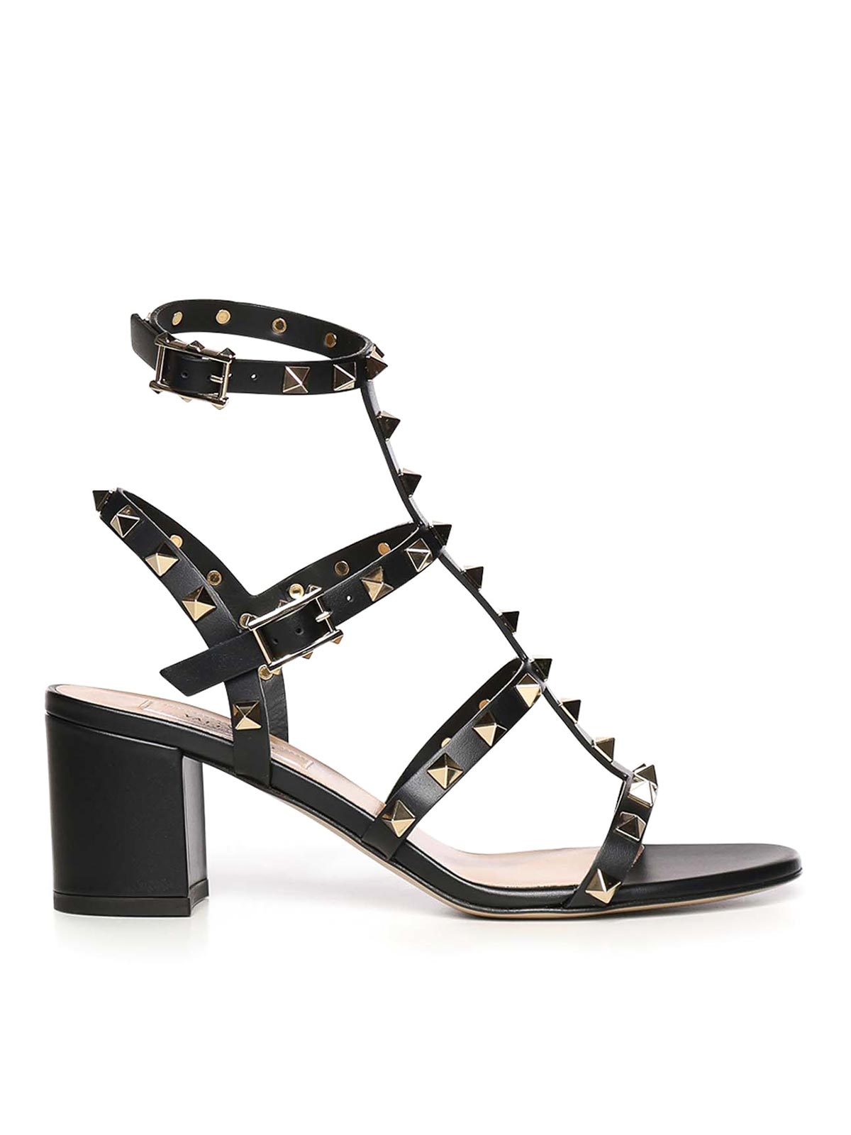 Sandalo Rockstud Con Cinturini In Pelle